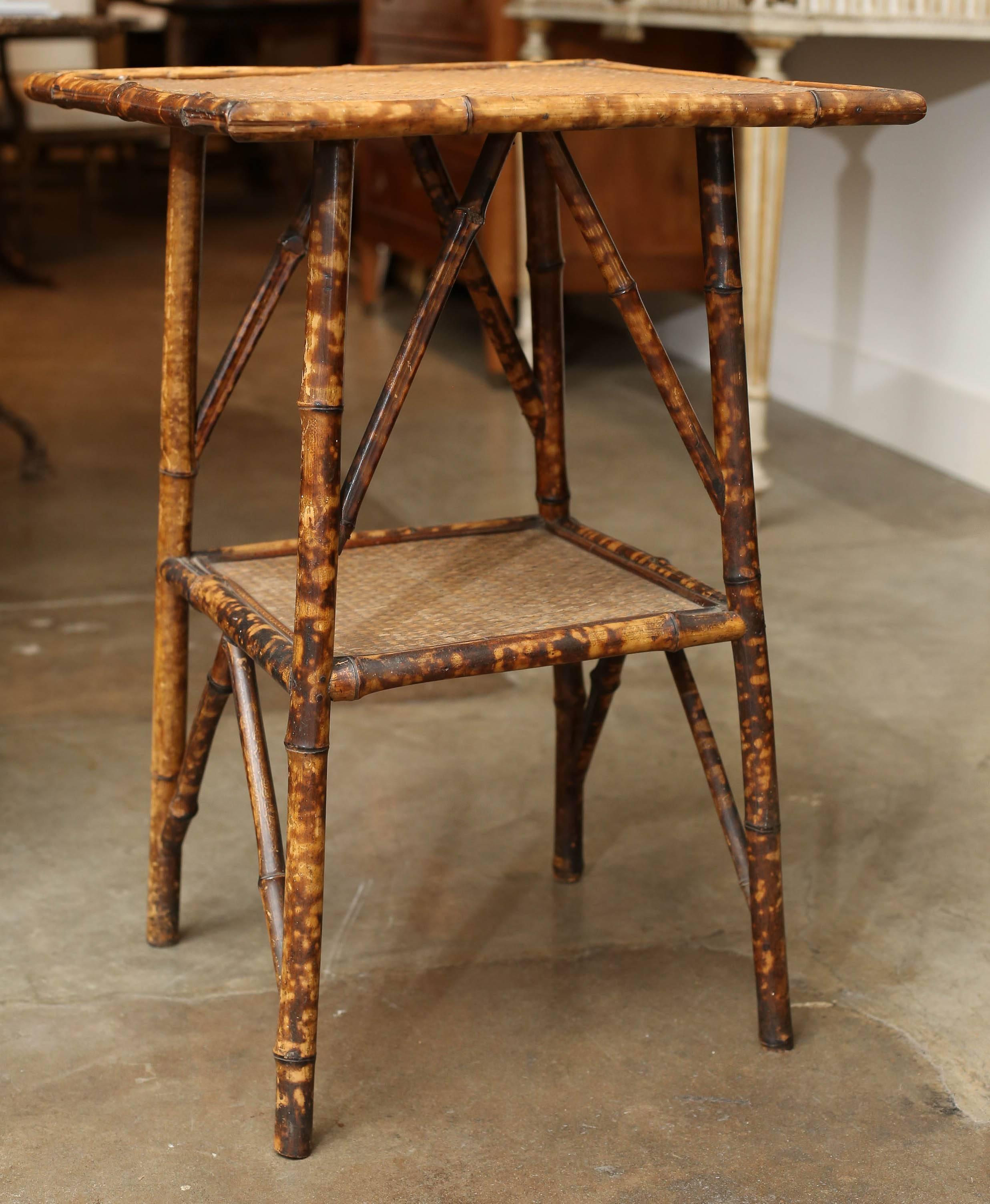 19th Century Scorched Bamboo Side Table 2