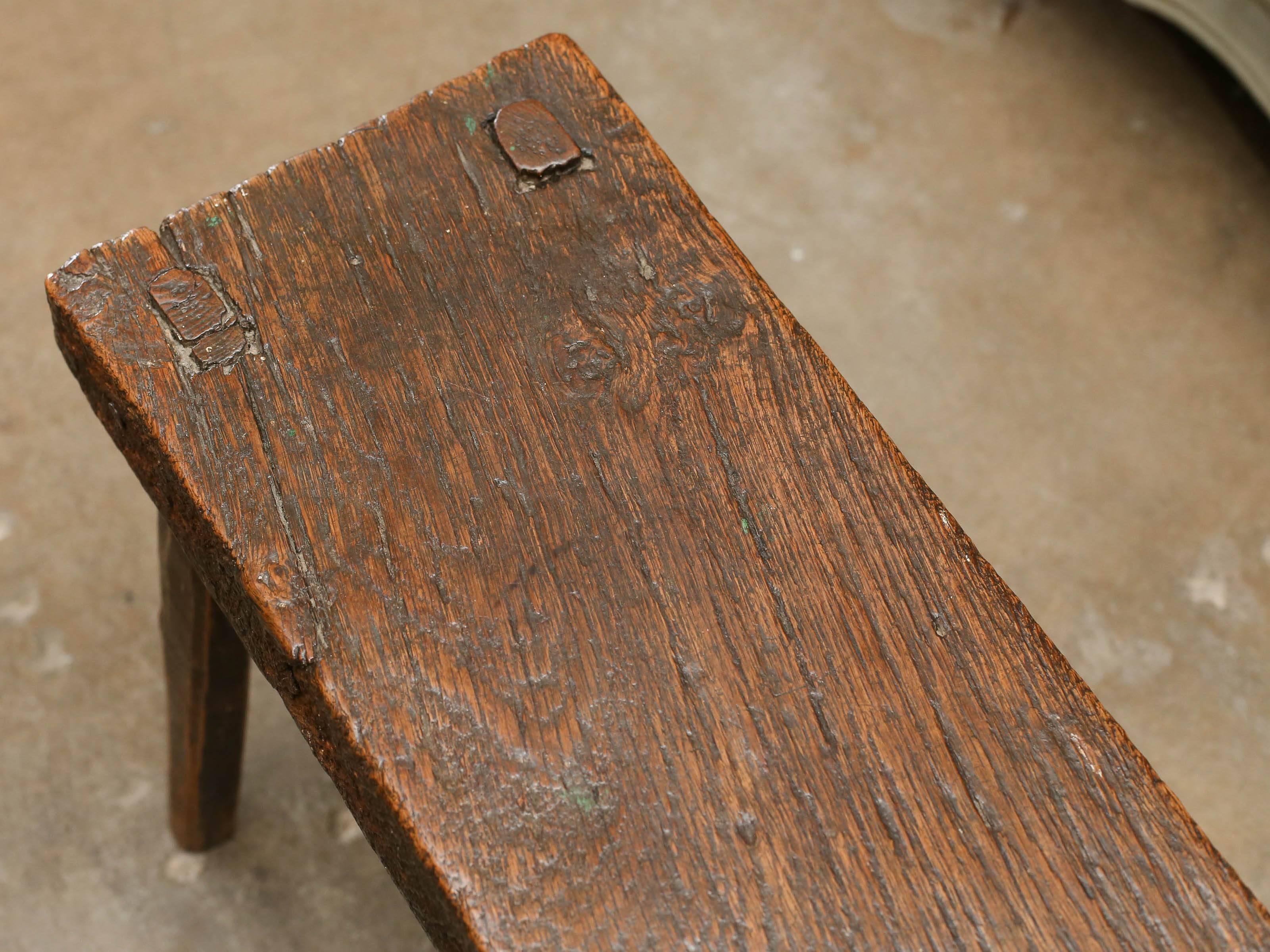 English 18th Century Rustic Stool from England For Sale
