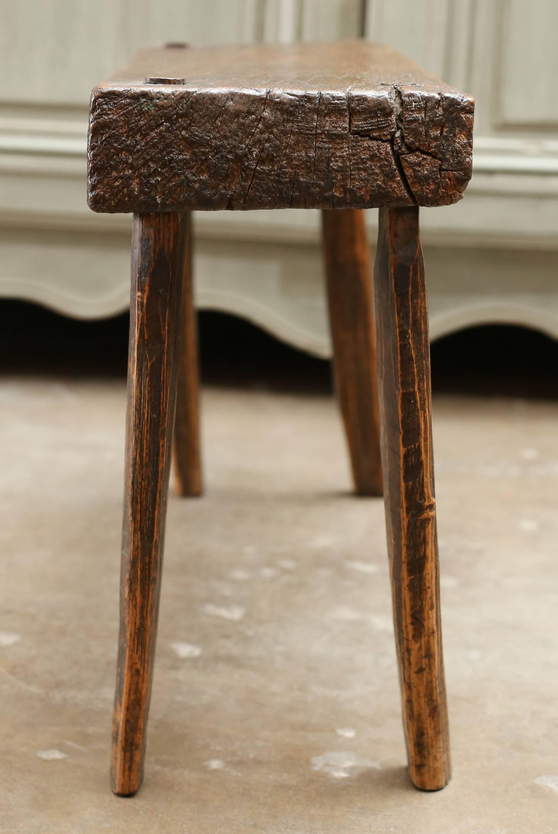 18th Century Rustic Stool from England In Excellent Condition For Sale In Houston, TX