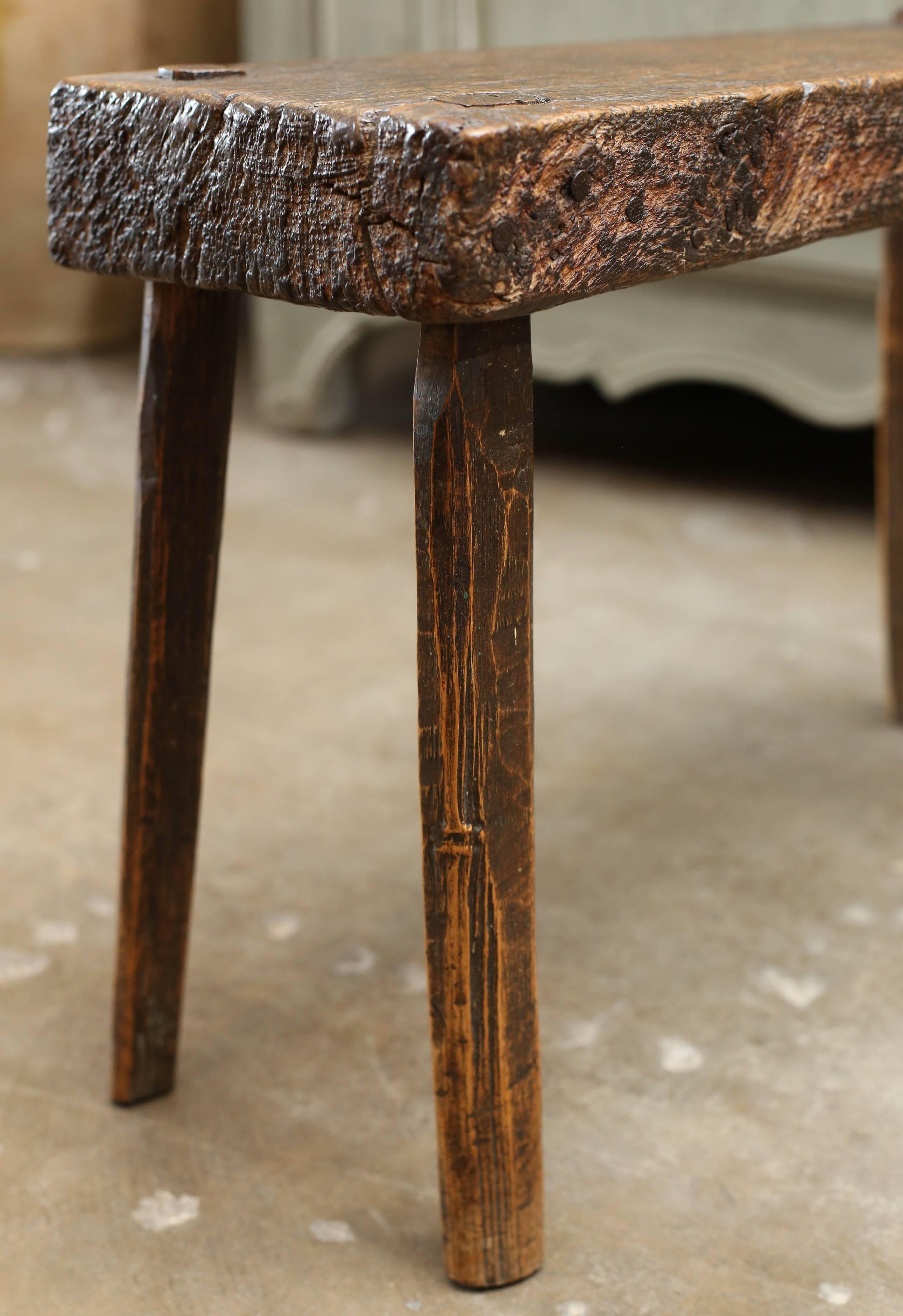 18th Century and Earlier 18th Century Rustic Stool from England For Sale