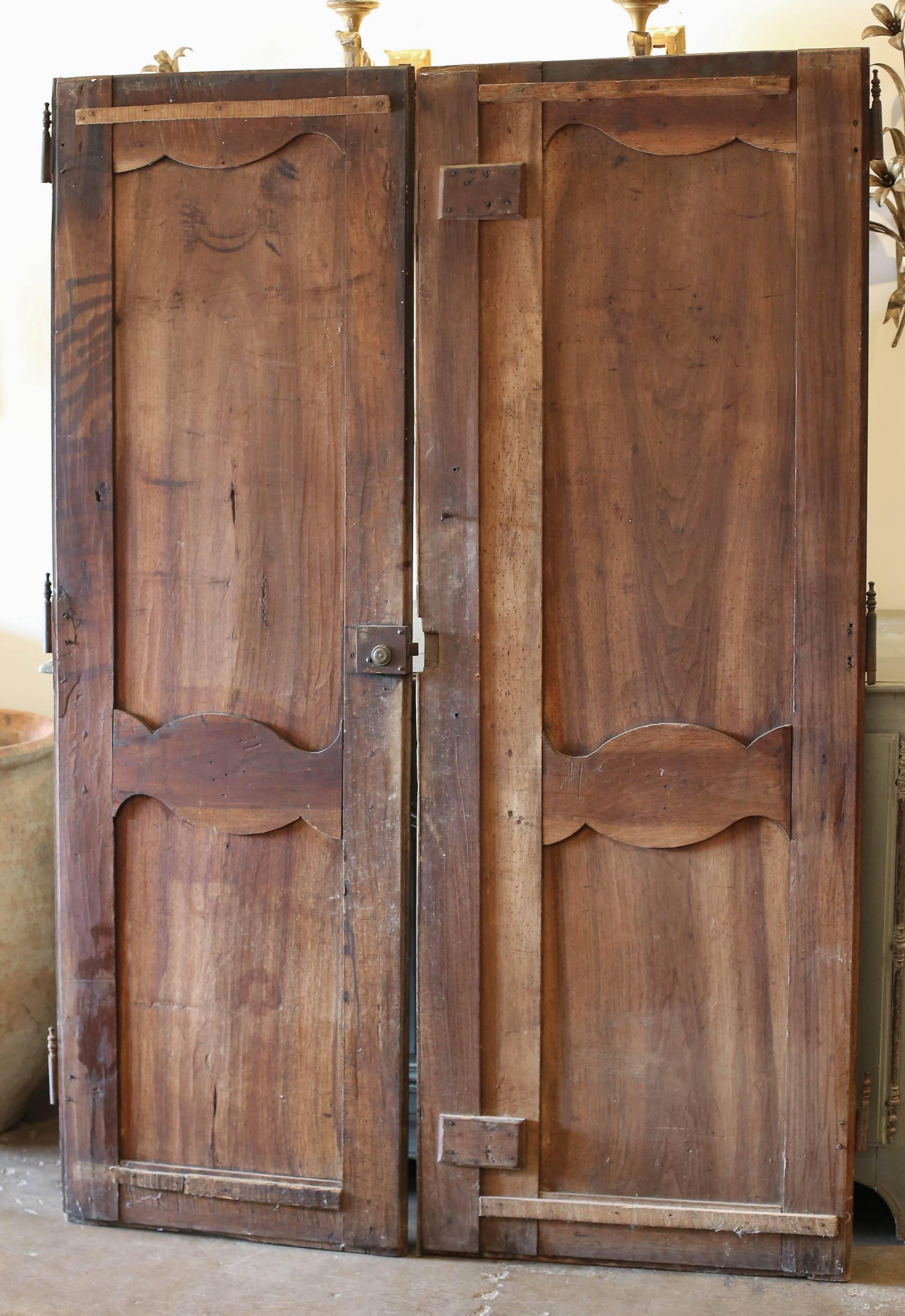 Pair of 18th Century Walnut Armoire Doors 1