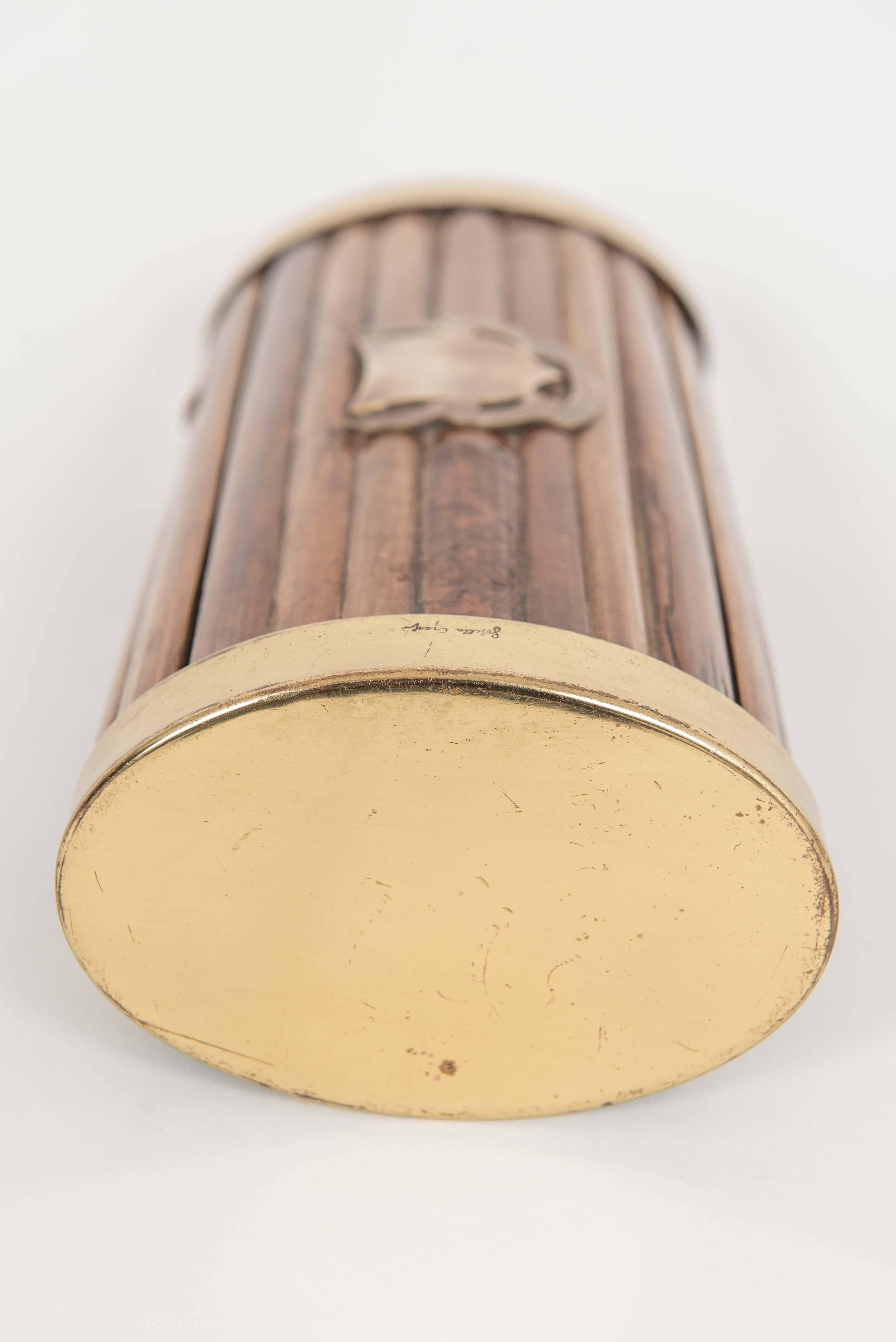 Modern Gabriella Crespi Brass and Bamboo Box