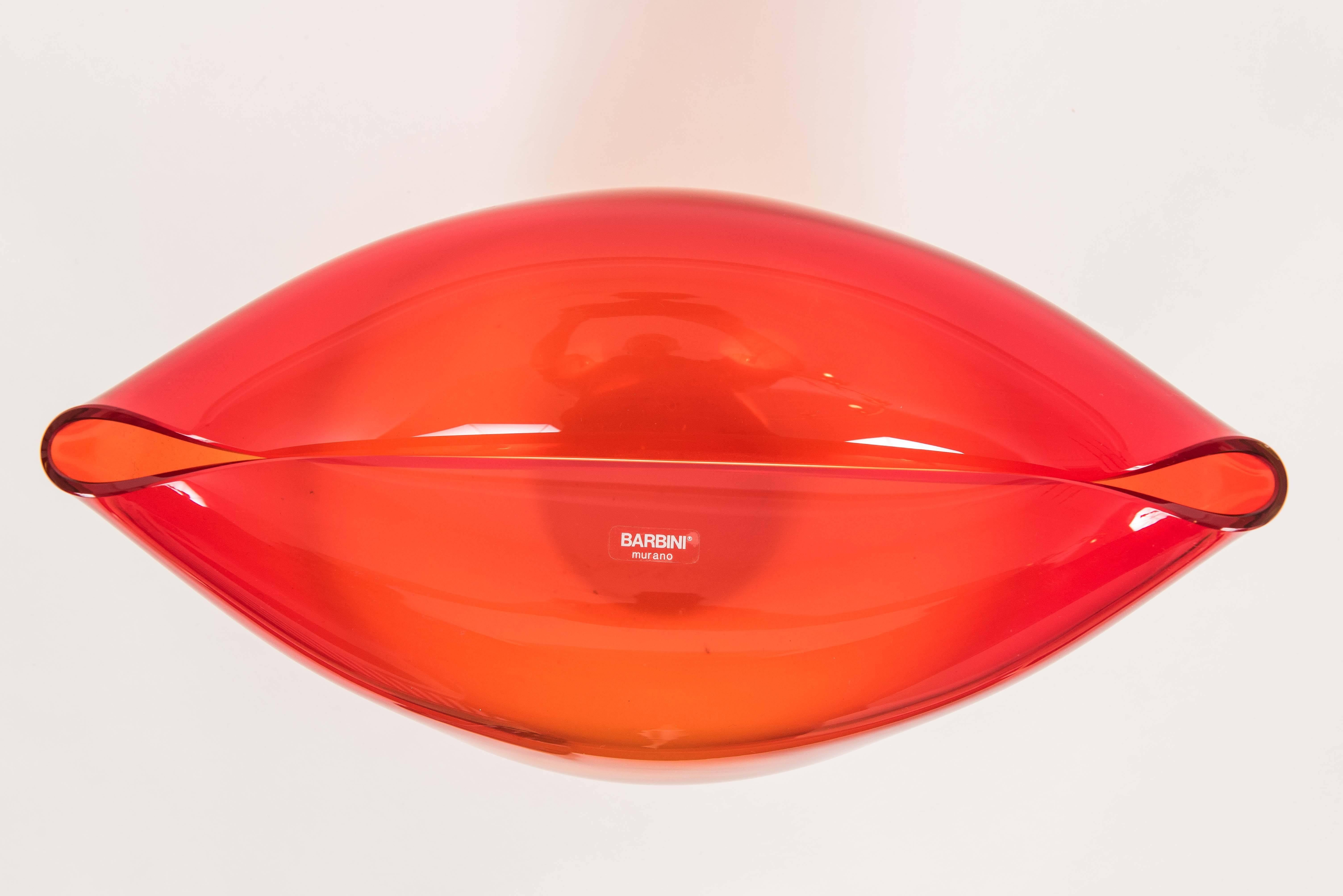 Modern Alfredo Barbini Shaped Glass Vase For Sale