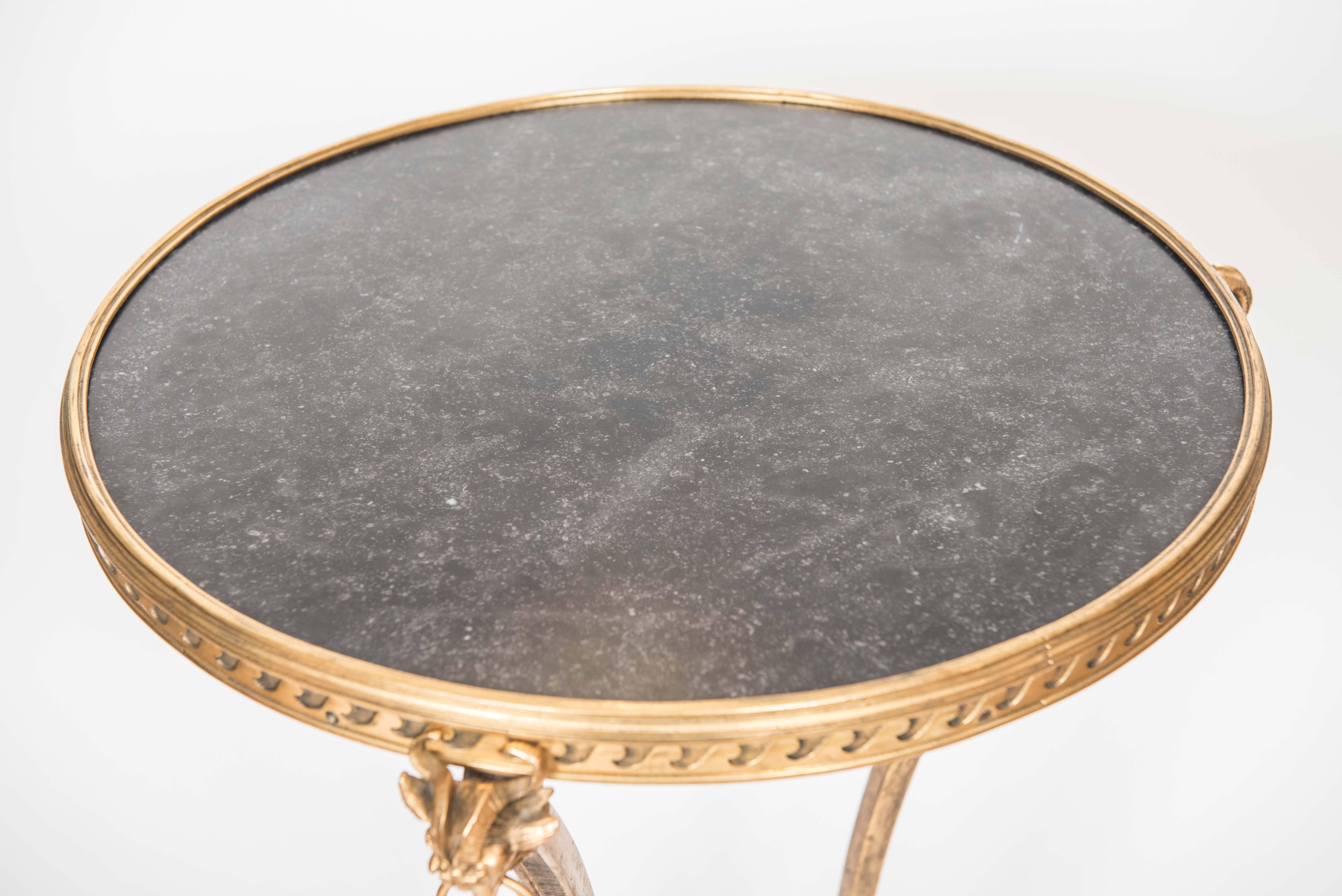 Bronze French Gueridon with Granite Top, circa 1930 2