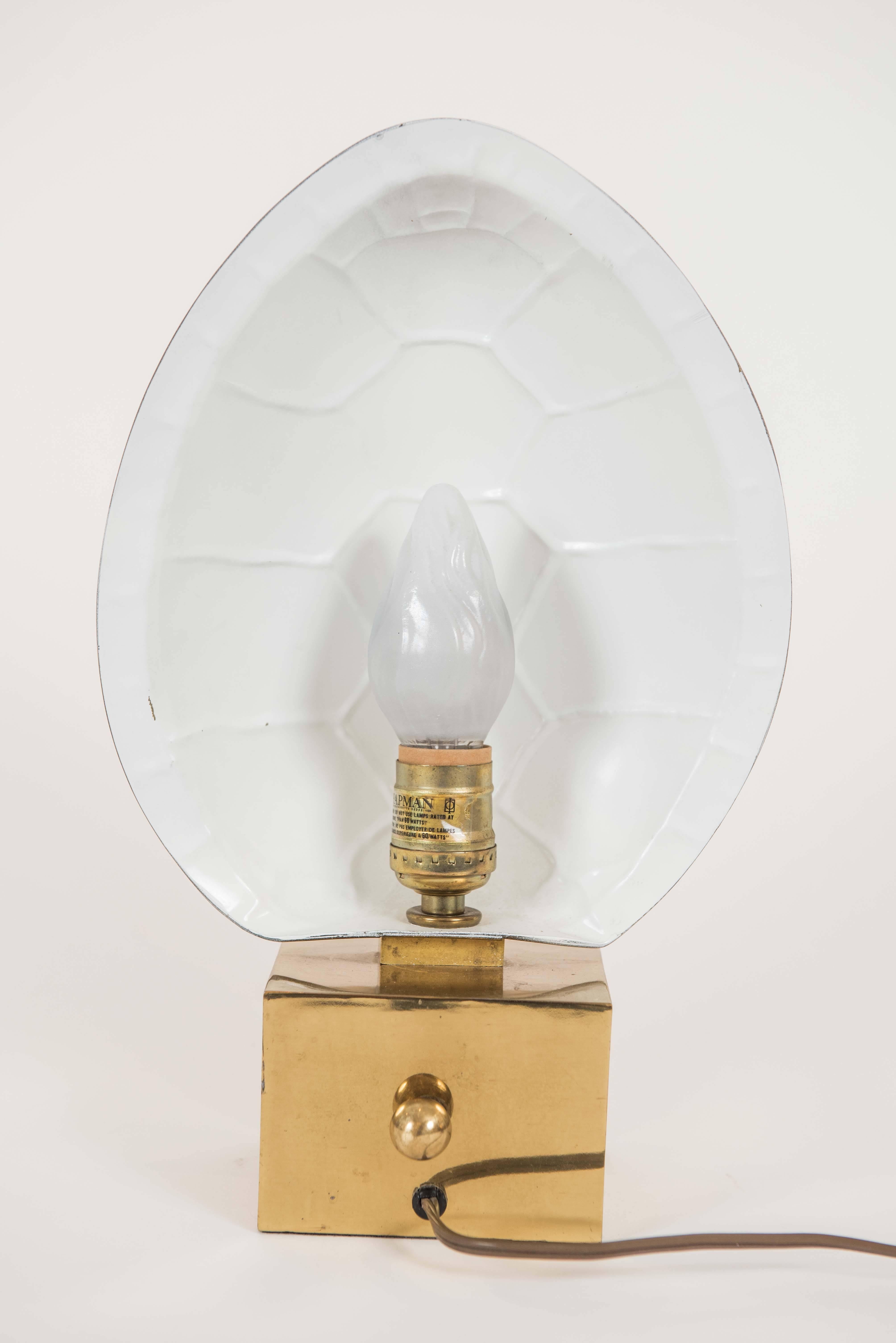 Polished Chapman Brass Tortoise Shell Lamp