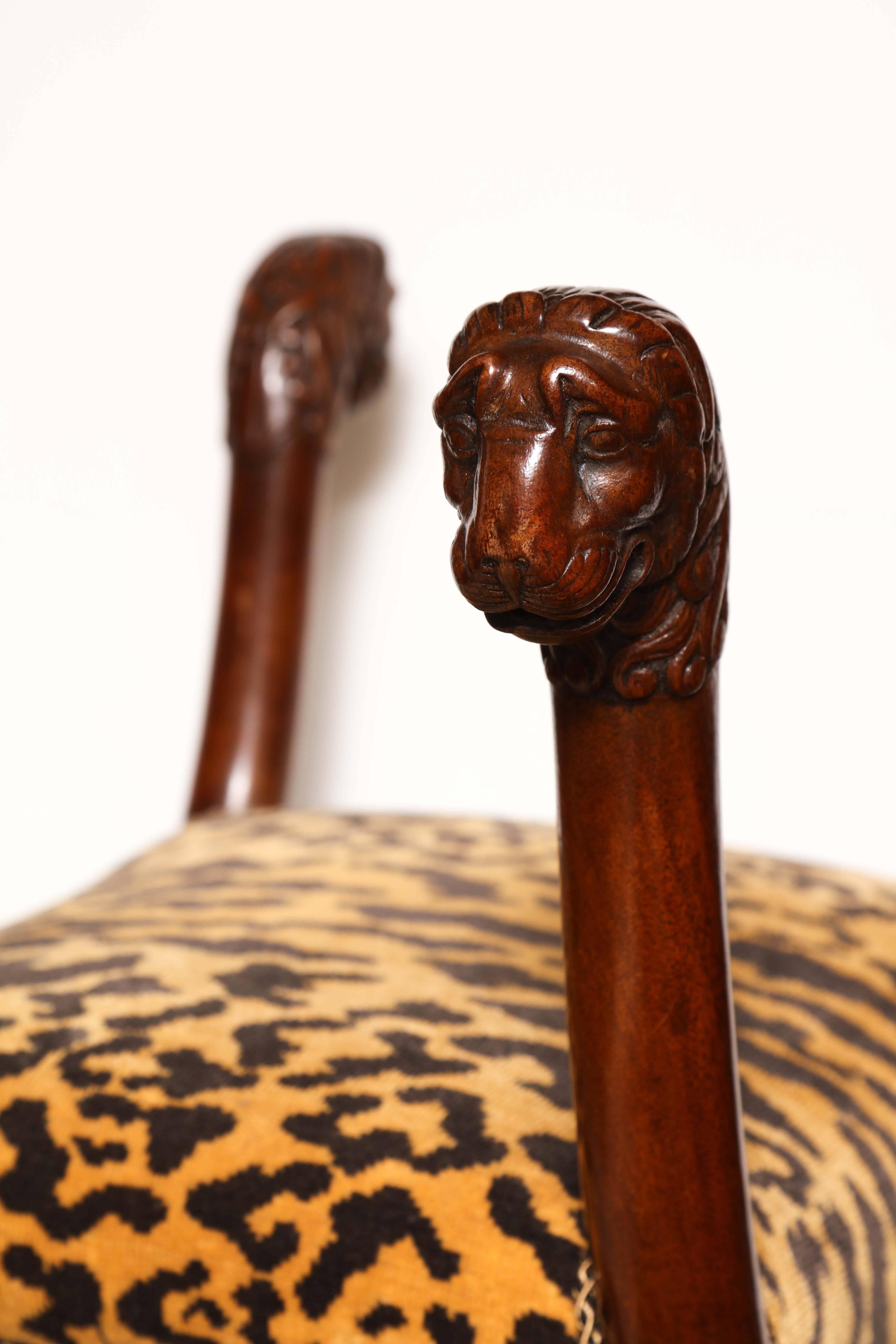 Regency Lion Head Curule Stool 2