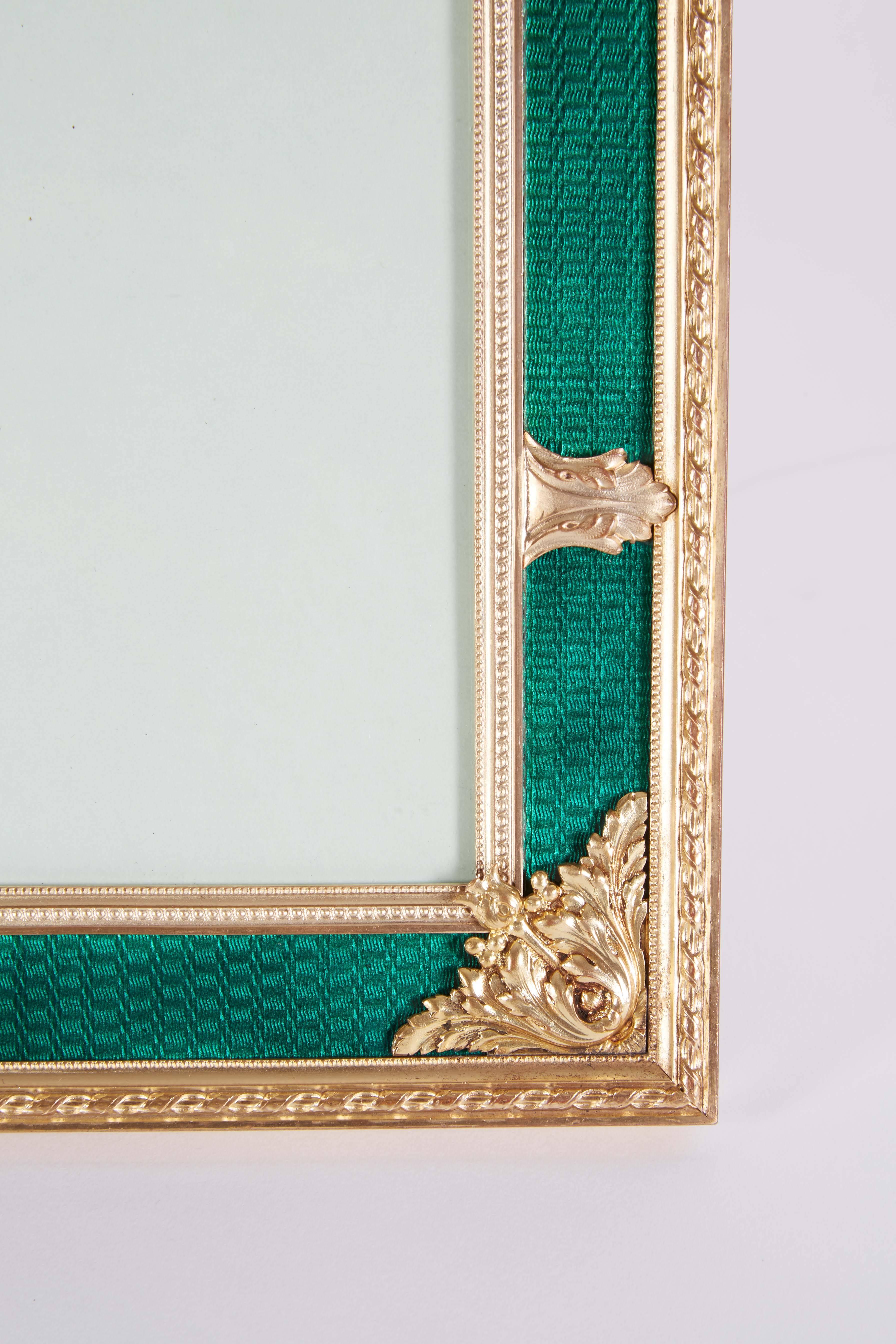 French Gilt Bronze Ormolu & Green Guilloche Enamel Picture Photo Frame In Good Condition In New York, NY