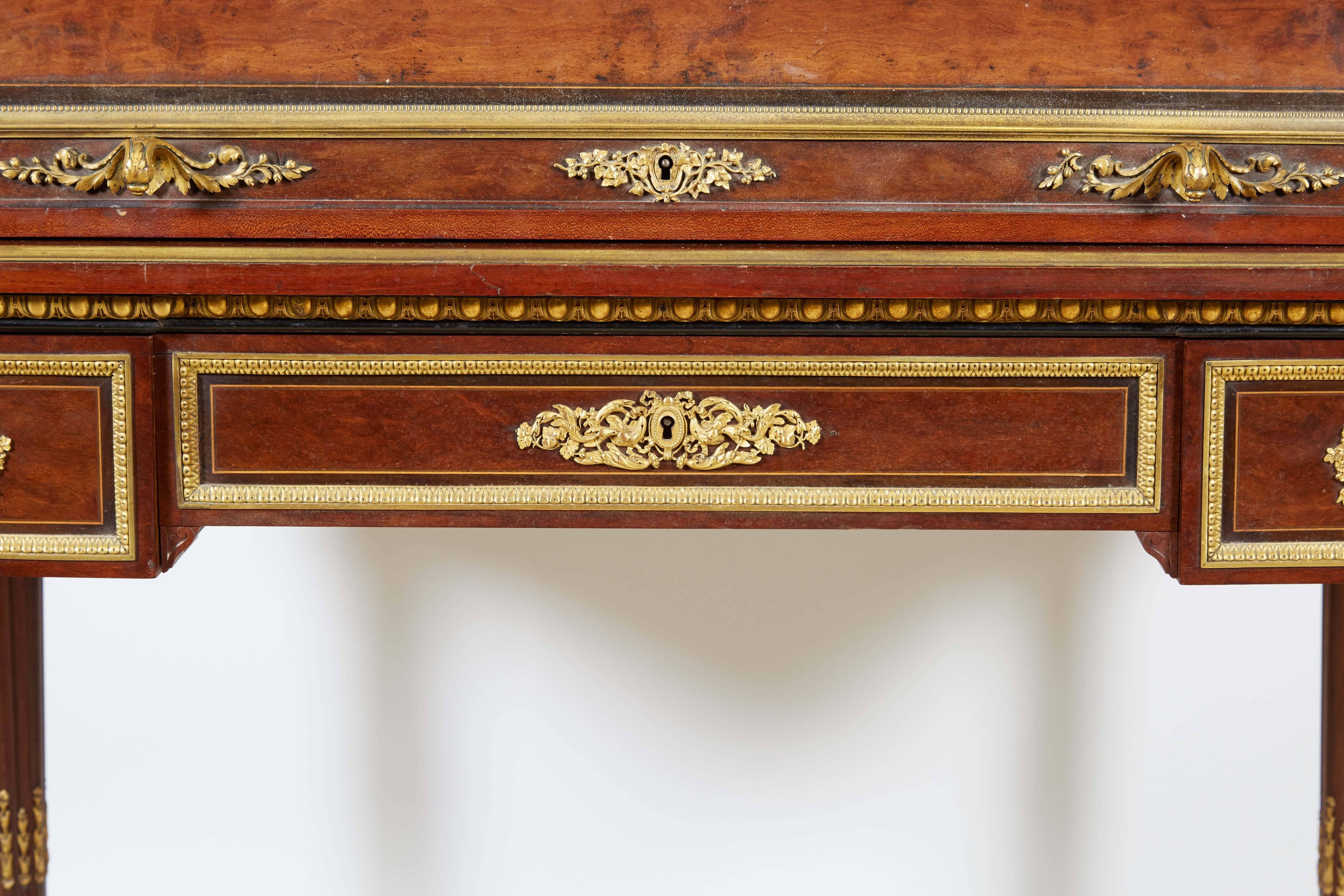 French Ormolu-Mounted Bureau a Cylindre Roll Top Desk Signed H. Fourdinois 2