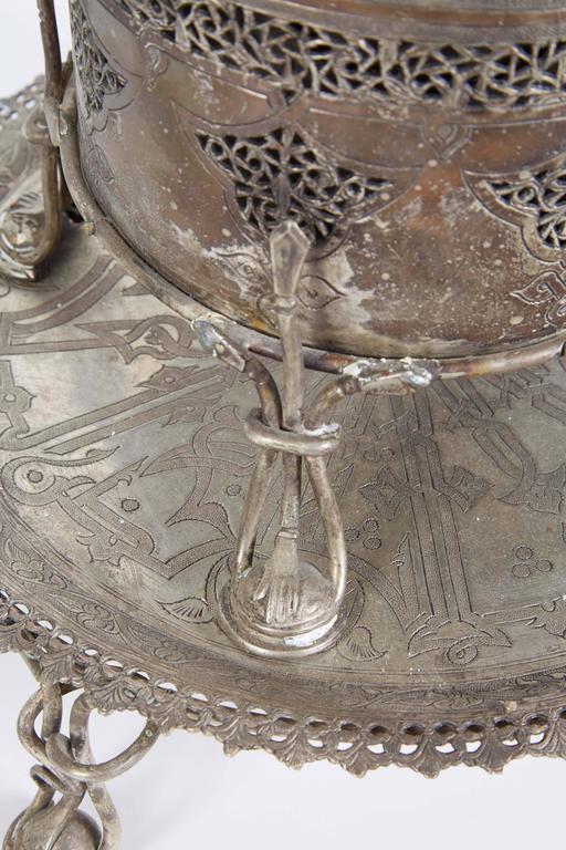 Pair of Antique Islamic Persian Silver Incense Burners with Arabic