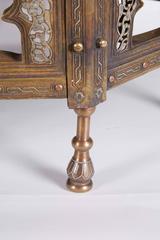 Large Islamic Silver Inlaid Domed Incense Burner with Arabic Calligraphy Moorish