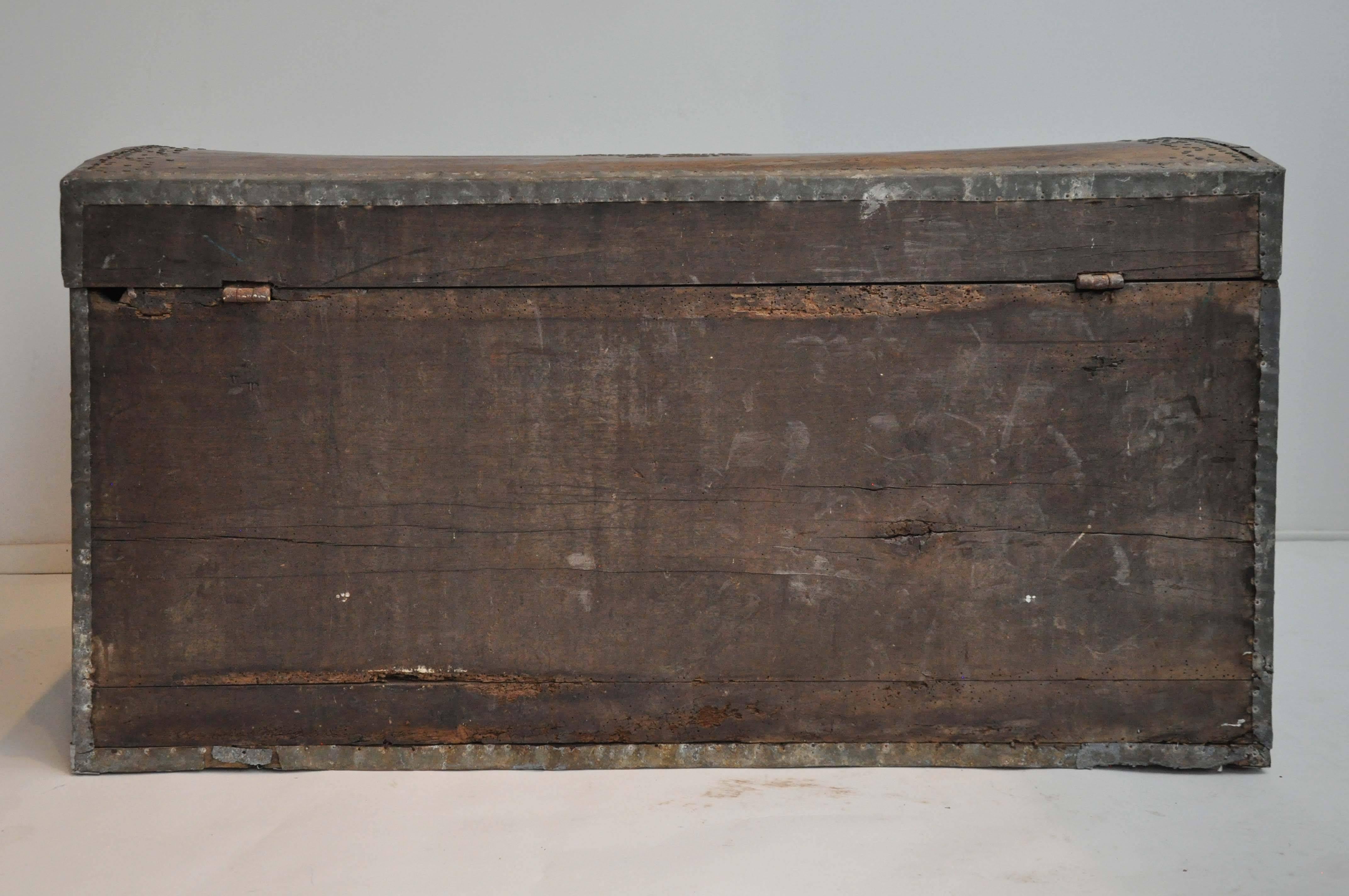 French Late 19th Century Studded Trunk from France