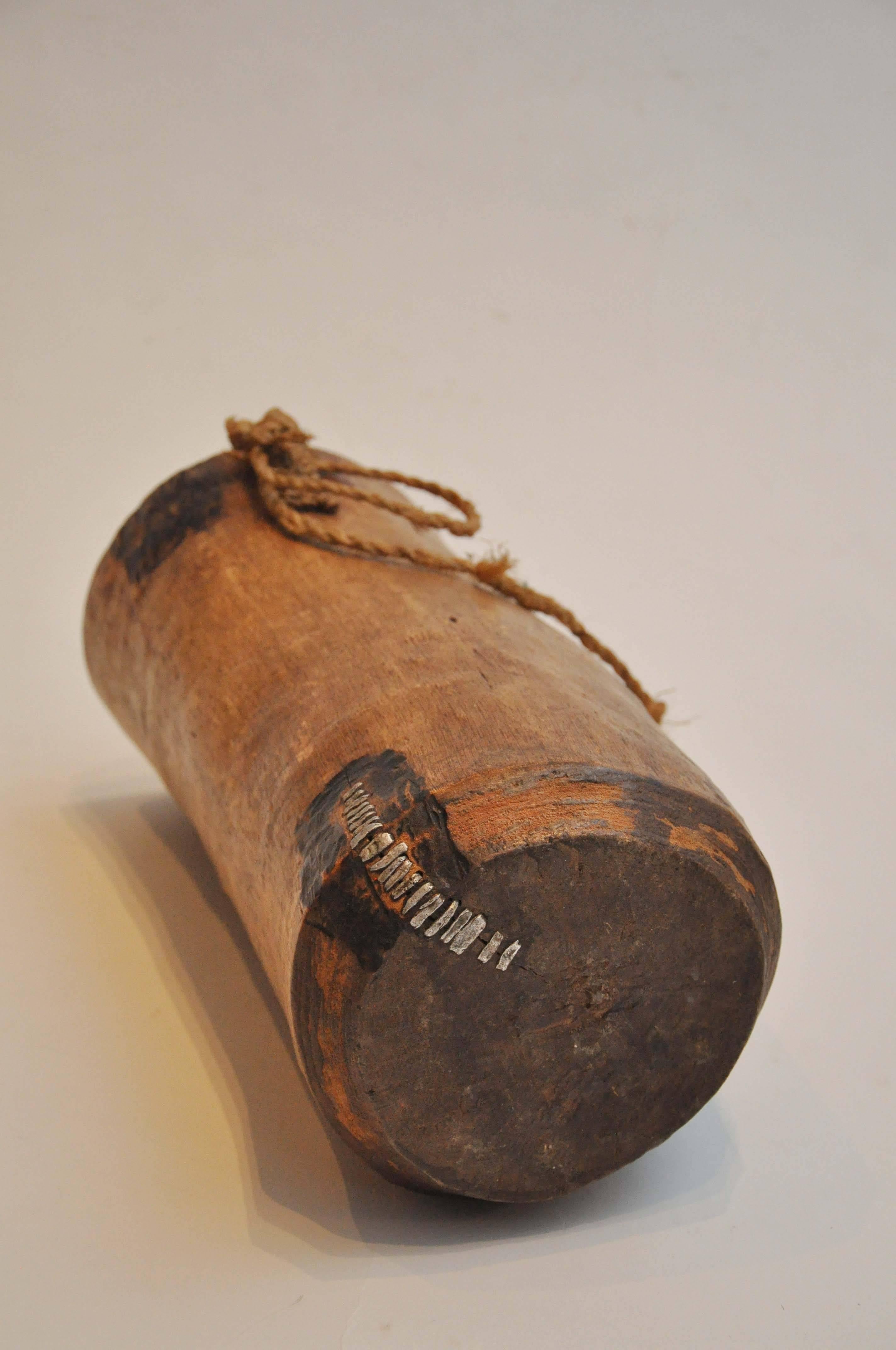 Early 20th Century African Milk Jug in Wood With Metal Repair 5