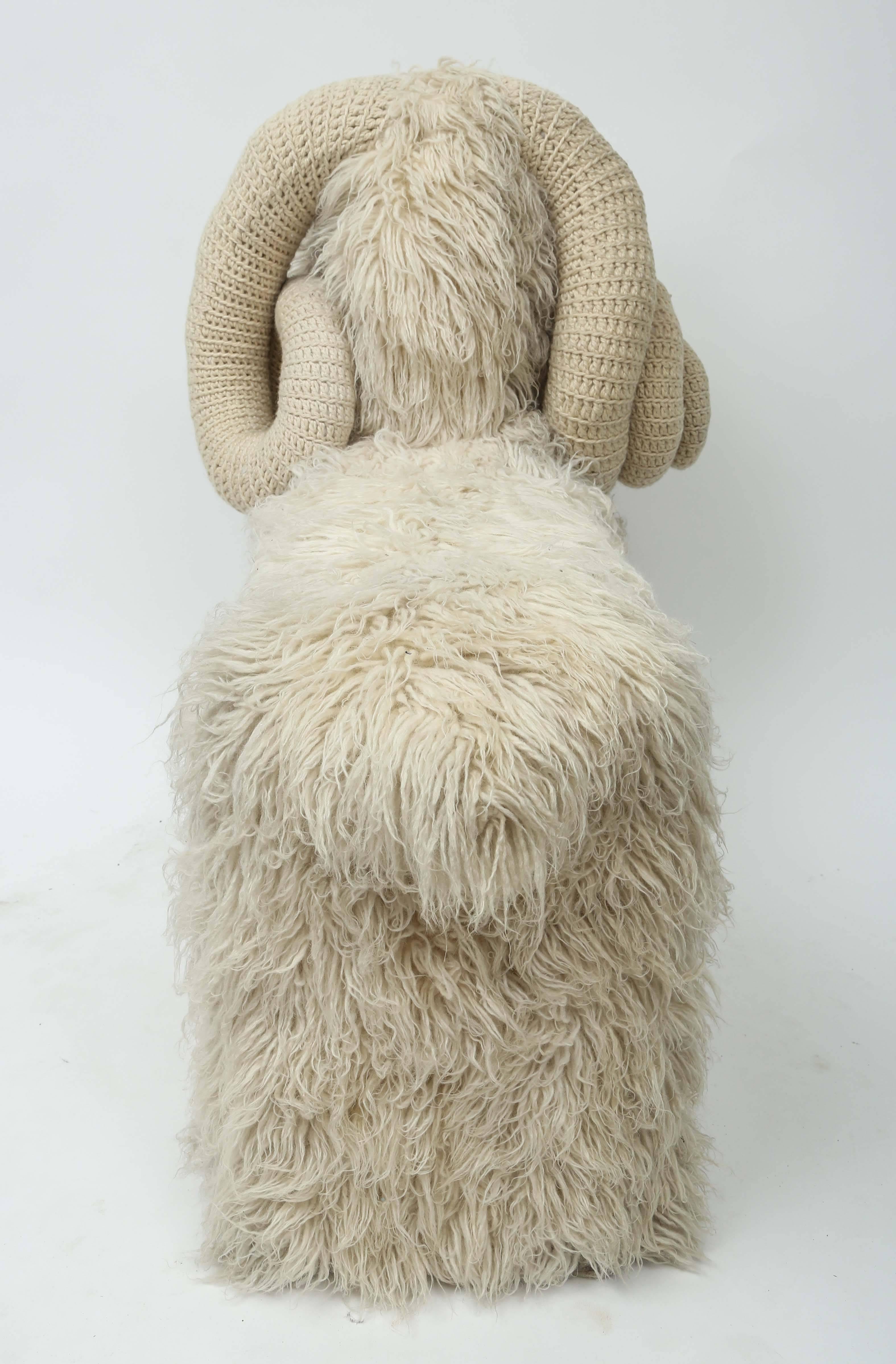 Wool Edna Cataldo Llama Sculptural Bench