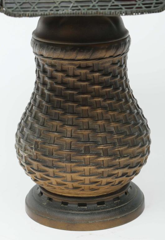 Handel BasketWeave Panel Lamp at 1stDibs