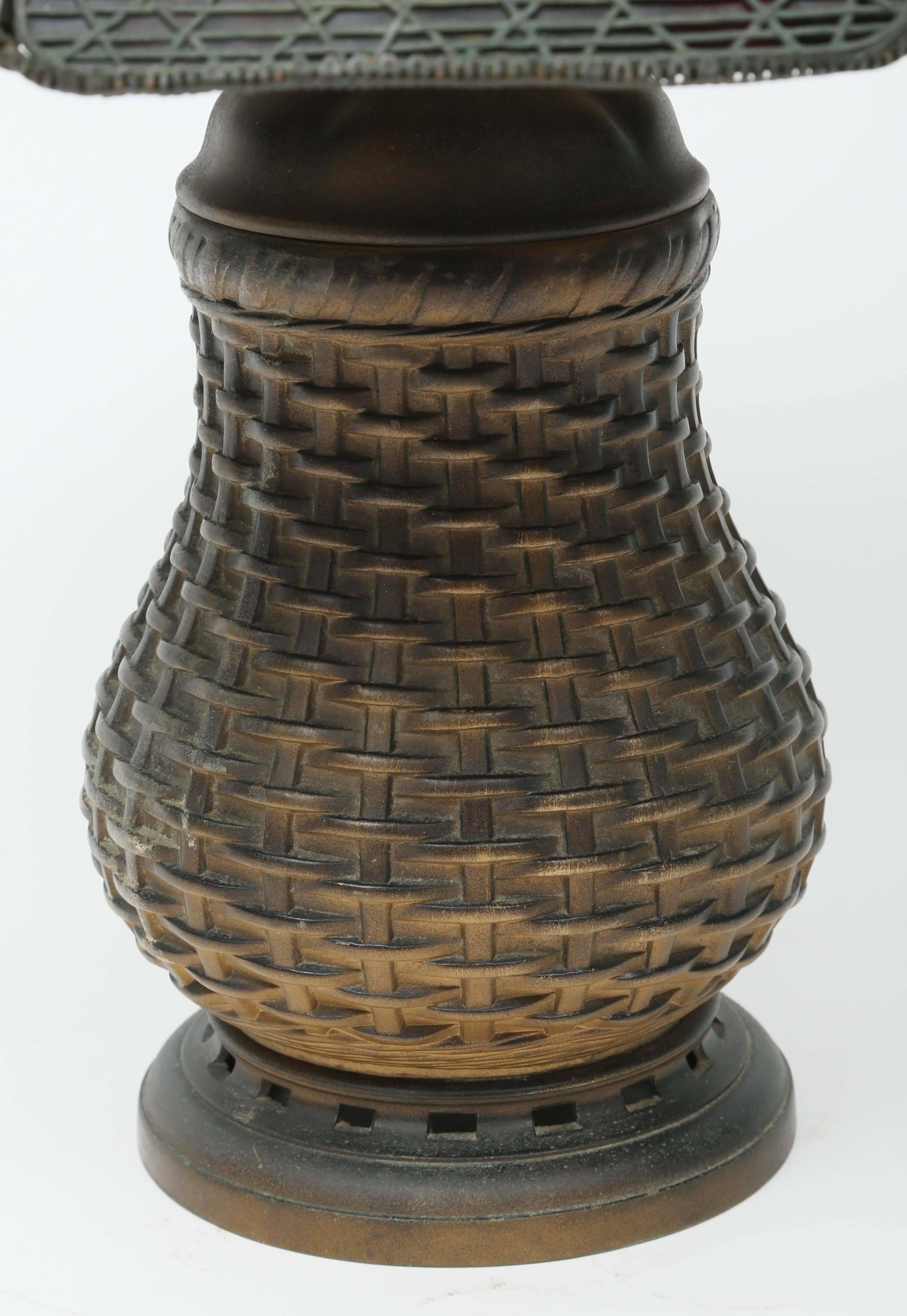 American Handel Basket-Weave Panel Lamp