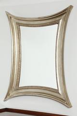 Danish Silver Giltwood Concave Sided Mirror