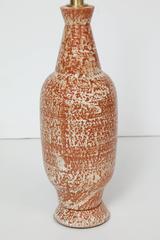 Design Technics Burnt Orange and White Ceramic Table Lamps