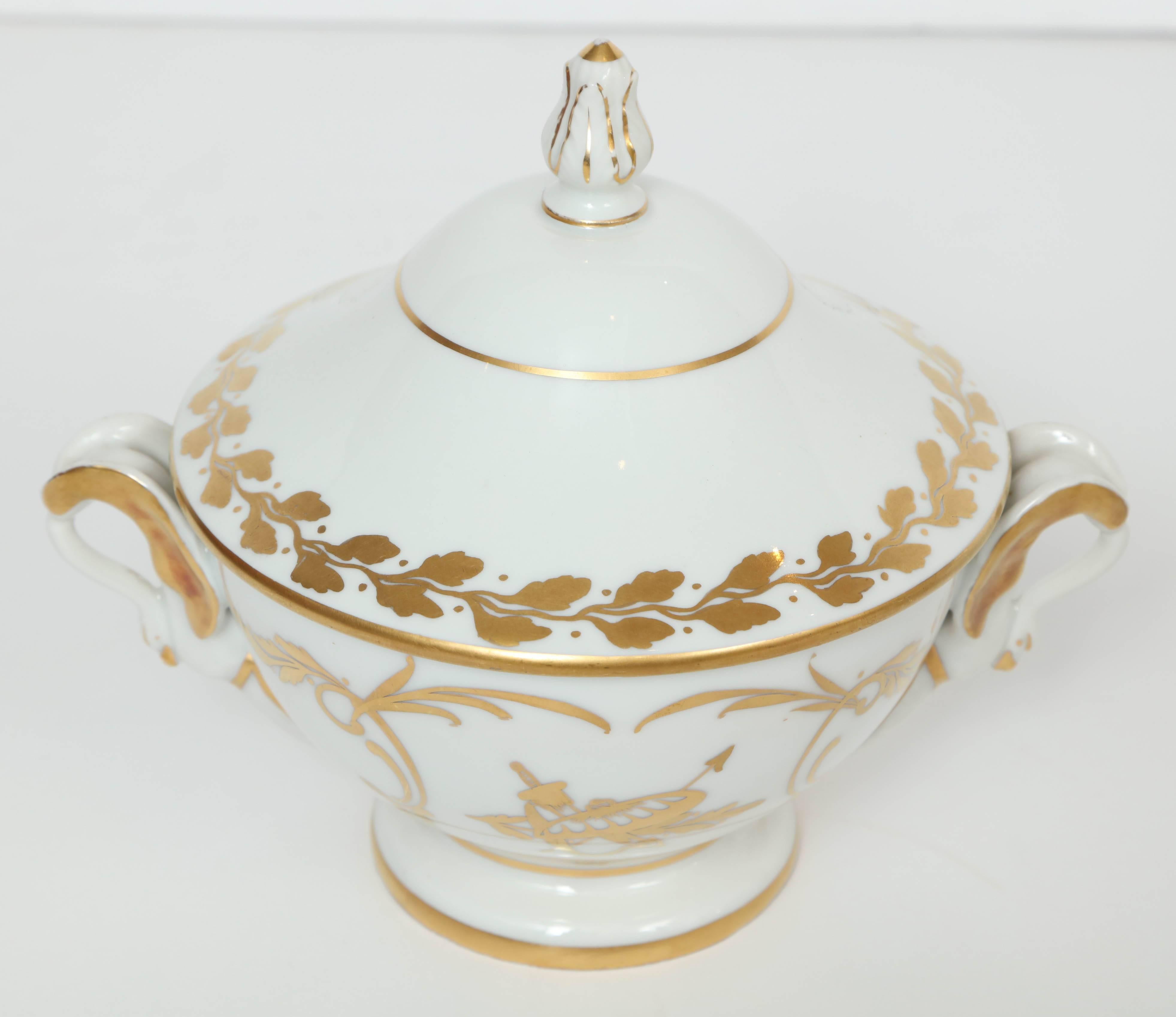 Set of Two French Limoges Porcelain Vessels with 22-Karat Gold Trim 1