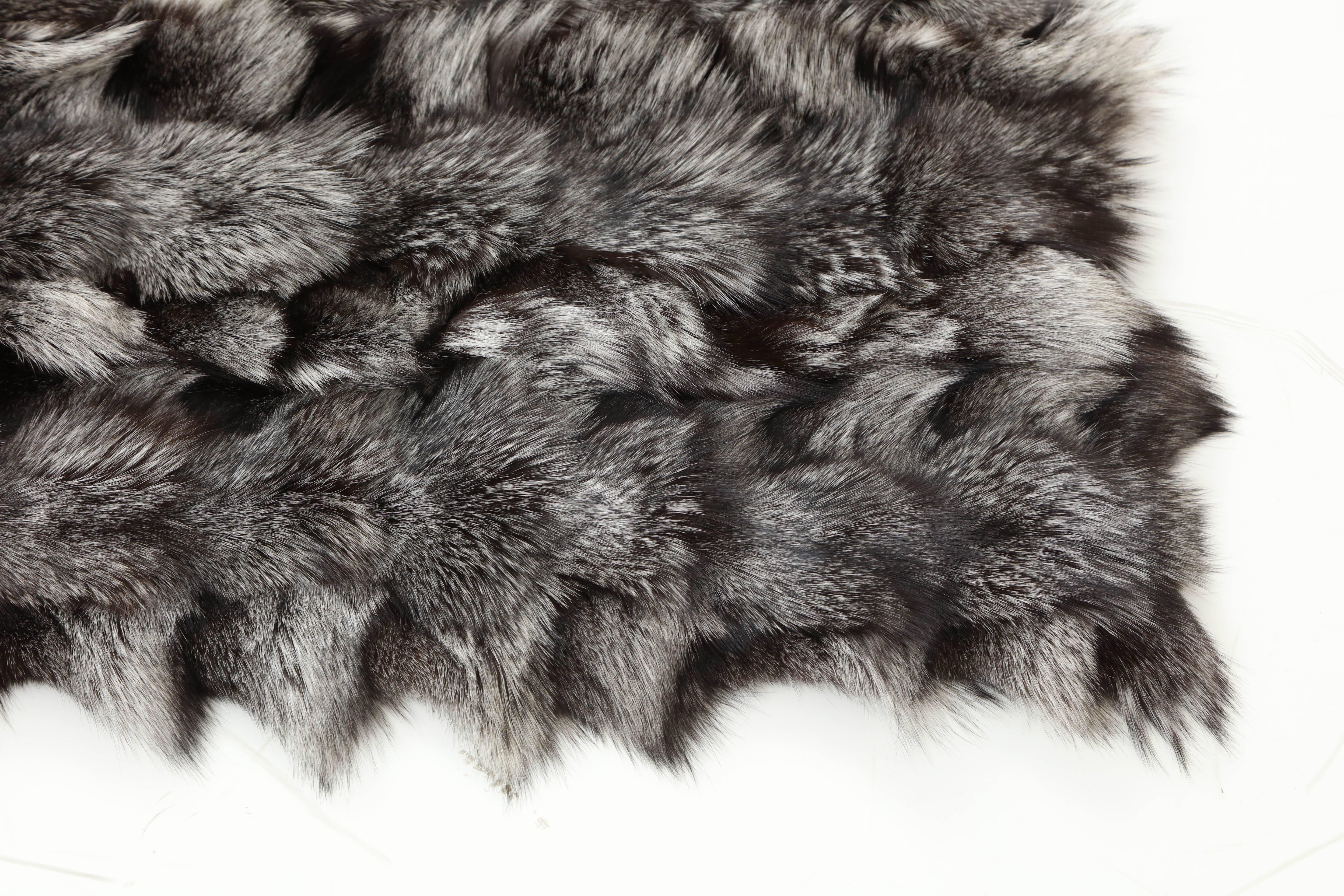 Contemporary American Gray Fox Throw with Cashmere/Wool Backing, 2015 3
