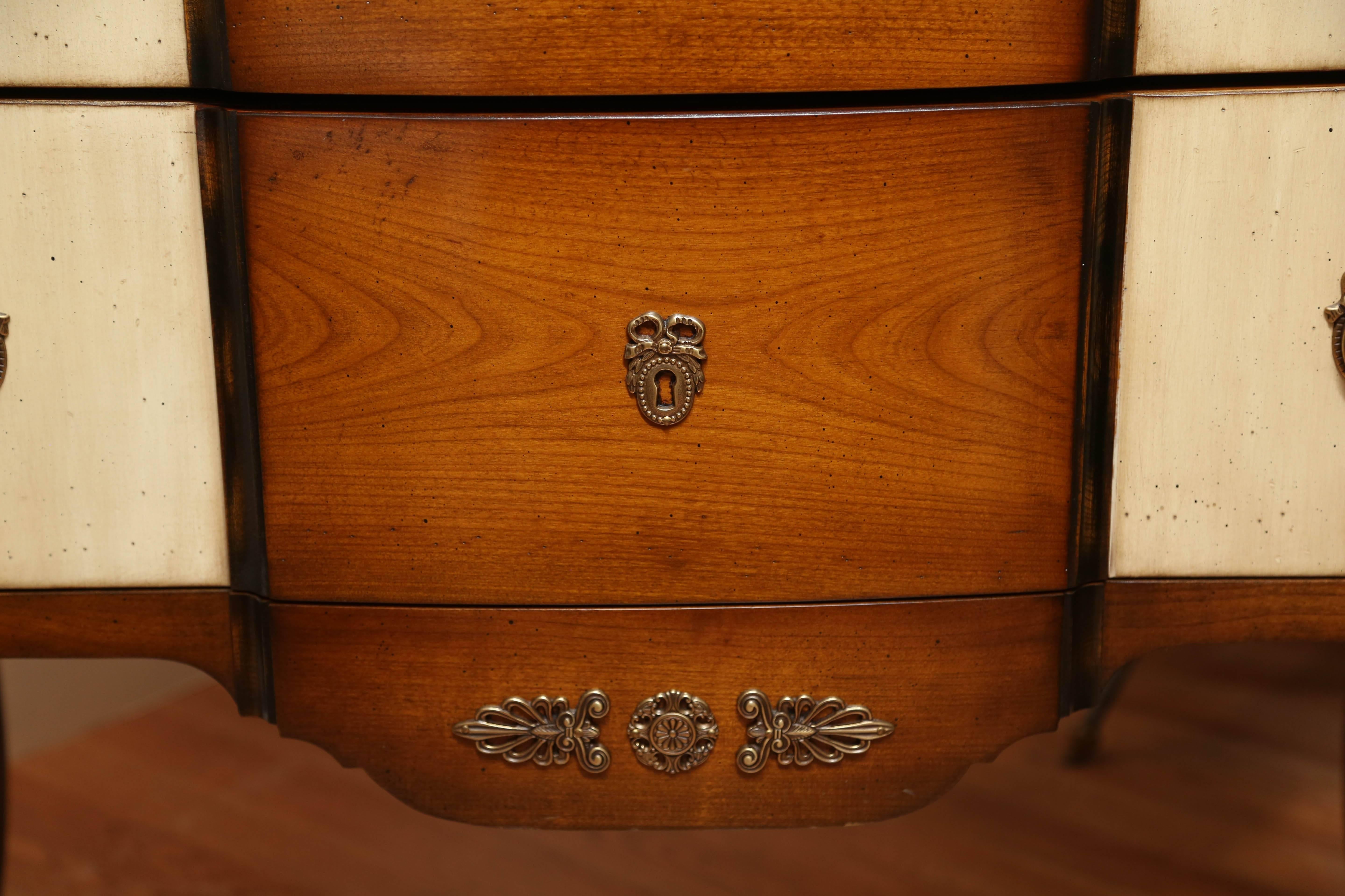 Wood Louis XV Style Chest of Drawers For Sale