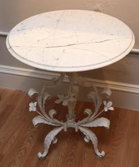Vintage Italian Painted Metal Flower Table