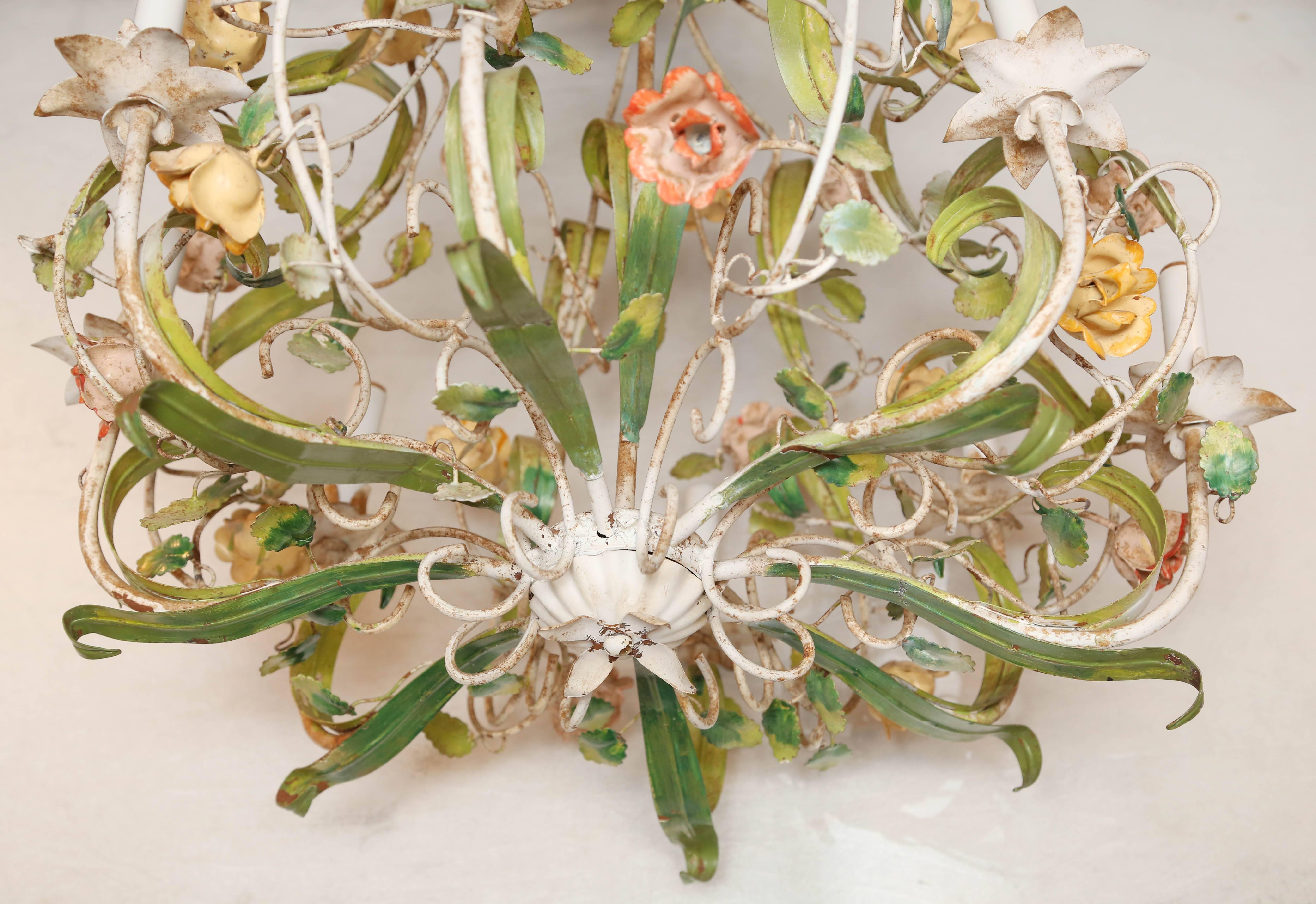 20th Century Vintage Italian Floral Chandelier