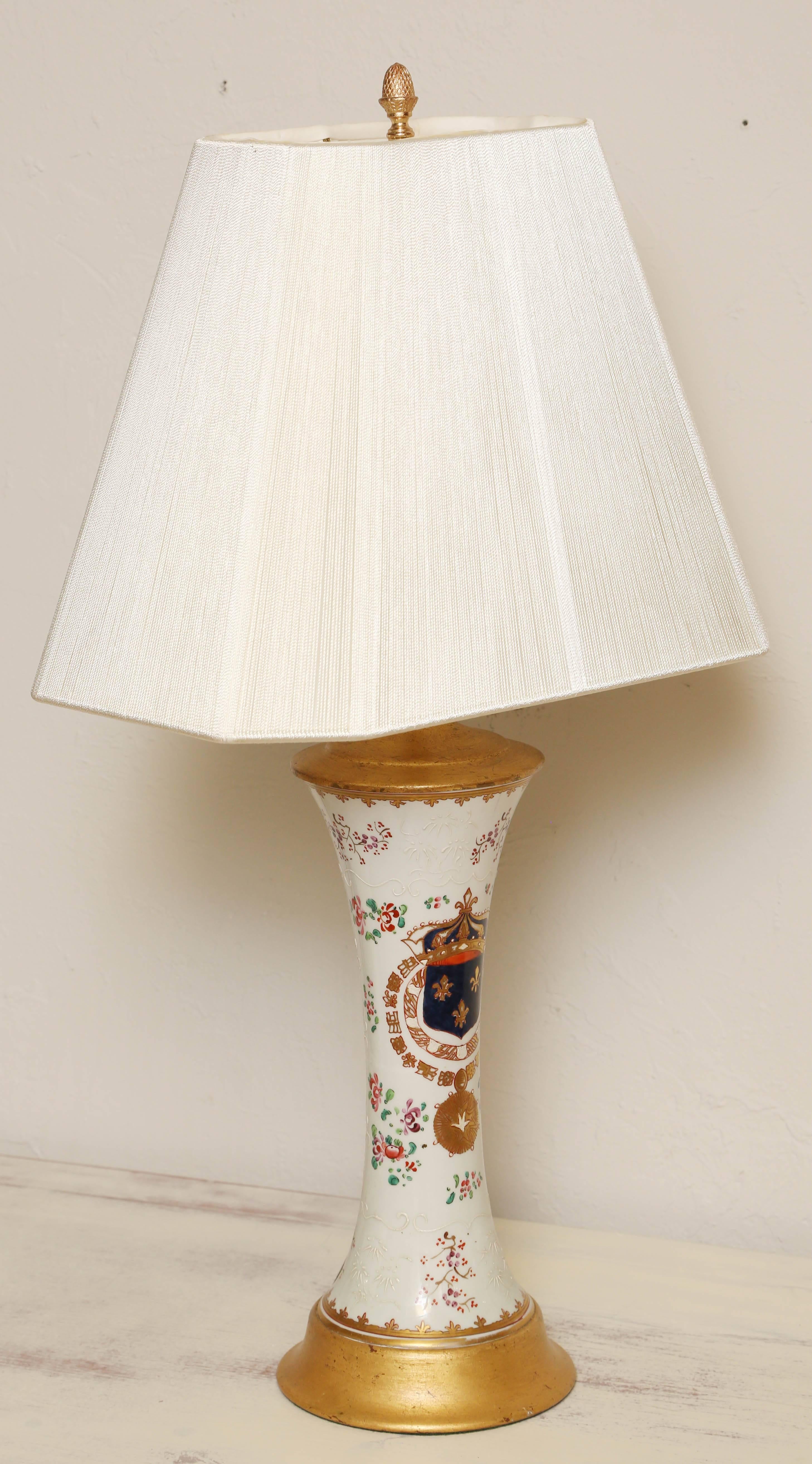 19th Century Pair of Antique Samson Amorial Lamps