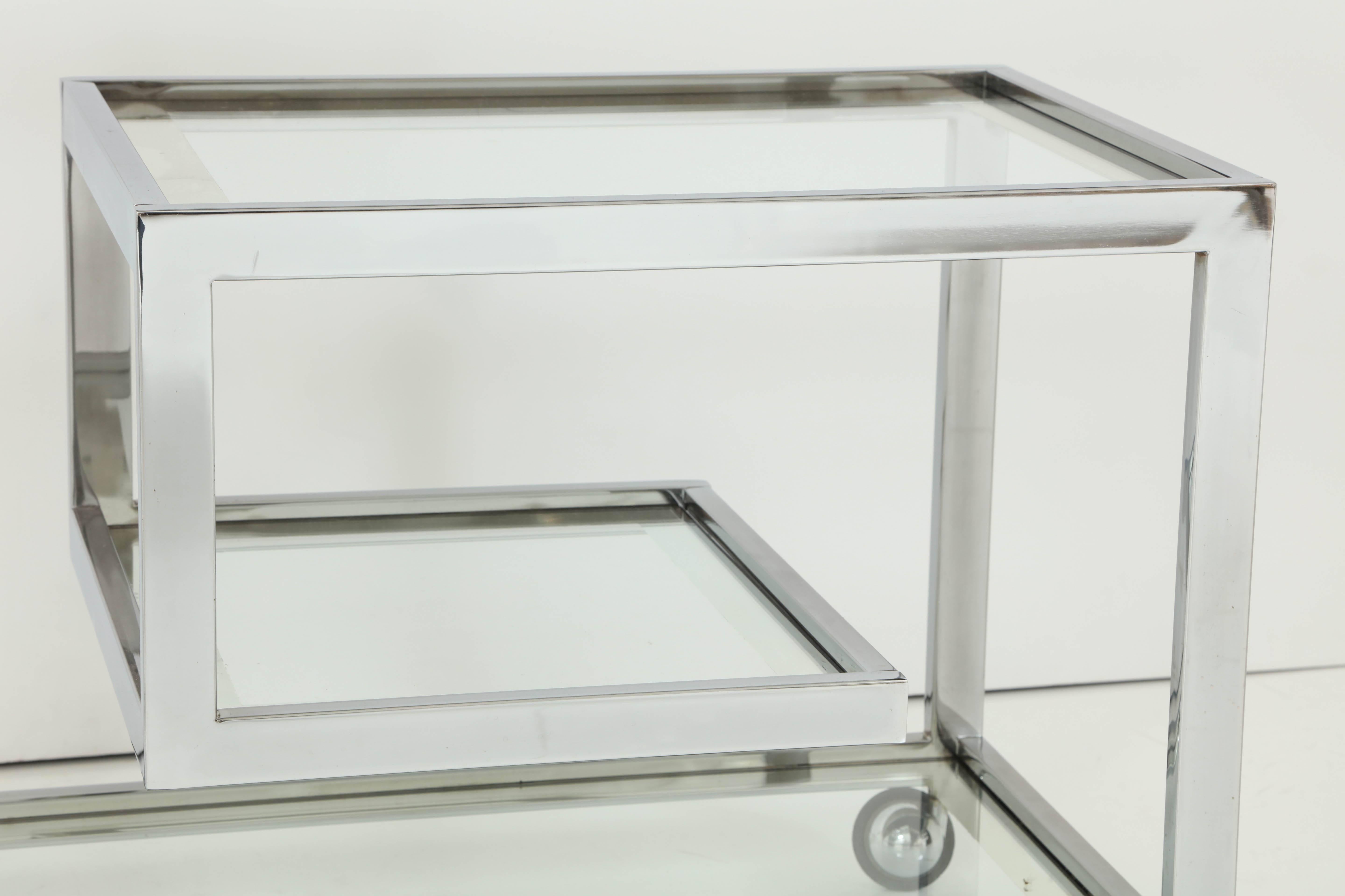 Mid-Century Modern Bar Cart, Chrome, circa 1960