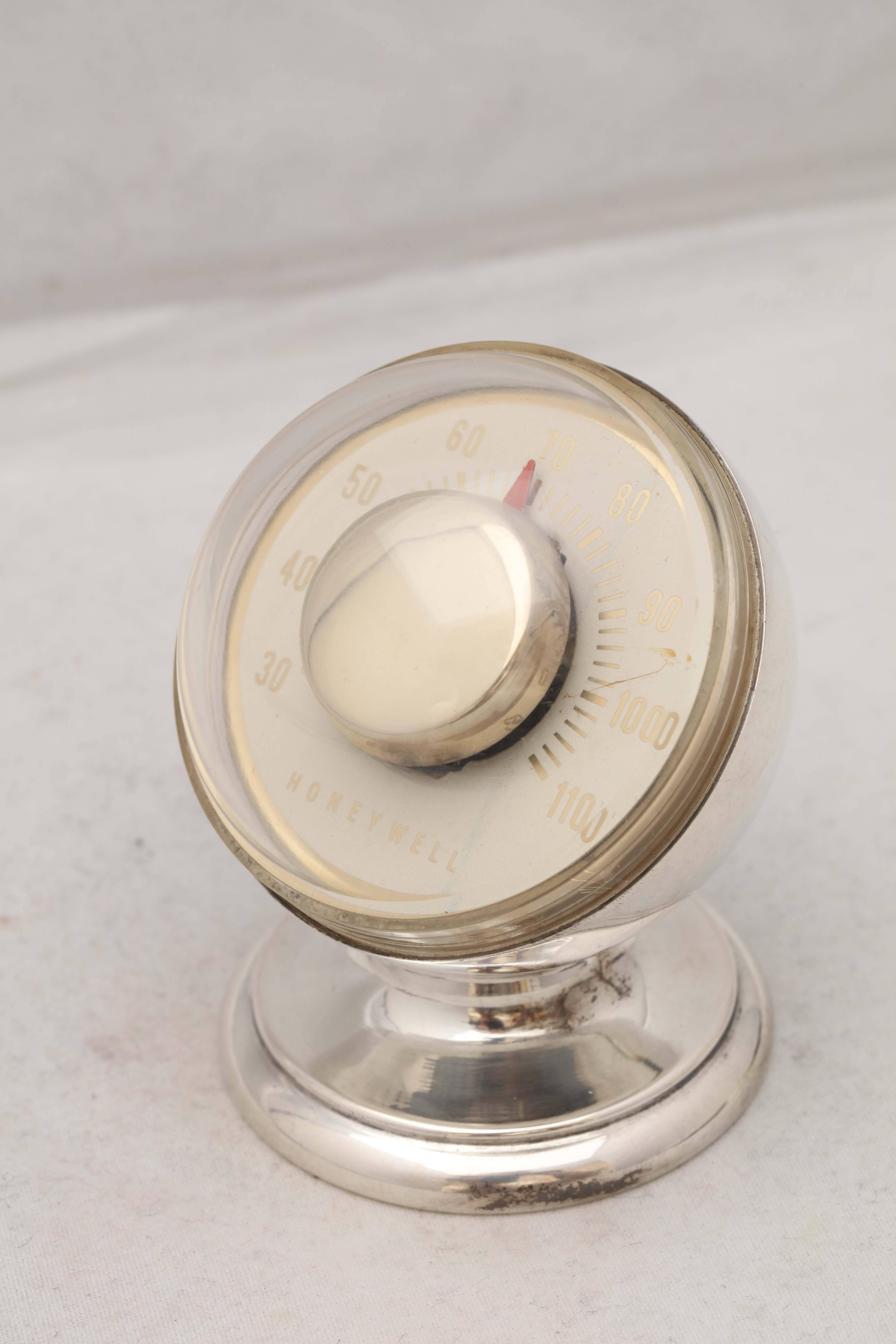 Tiffany Sterling Silver Mid-Century Modern Desk Thermometer 1