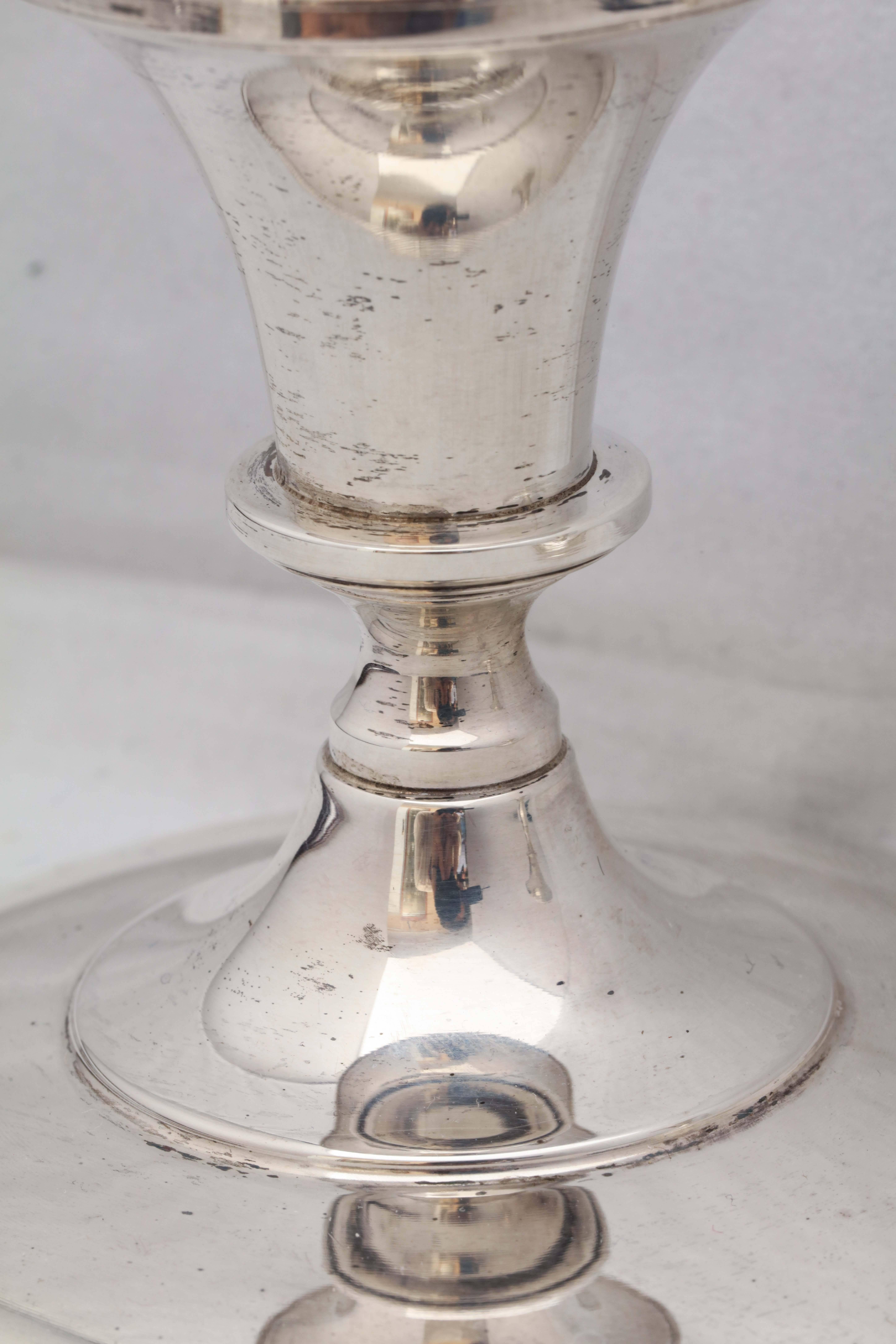 Pair of Sterling Silver Empire Style Candlesticks In Excellent Condition In New York, NY
