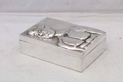Unusual Rare Sterling Silver Art Deco Table Box