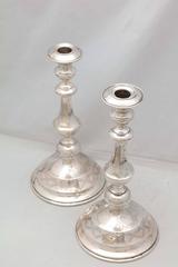 Pair of Austrian Continental Silver ‘.800’ Sabbath Candlesticks