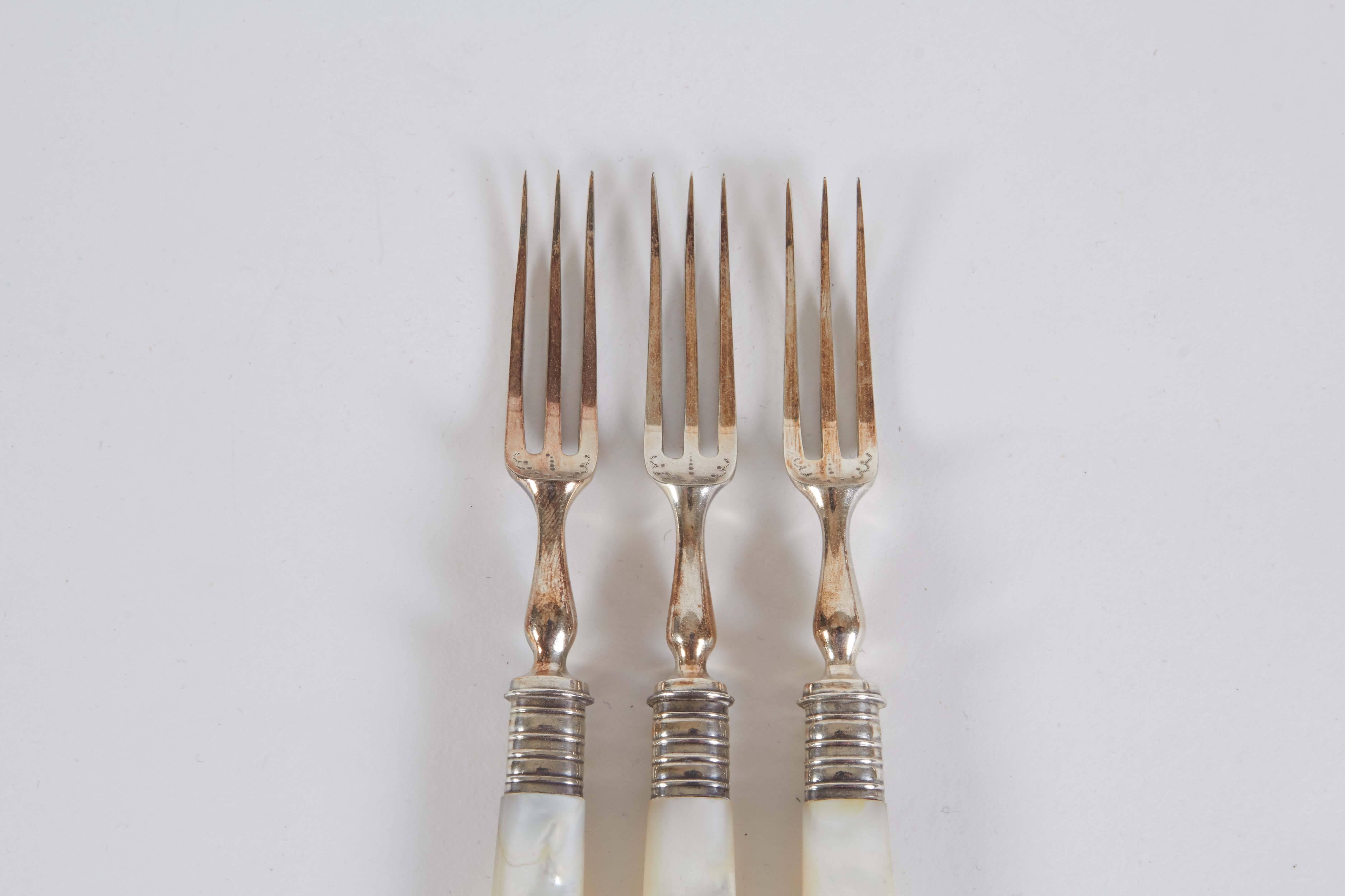 Silverware Set, 24 Engraved Pieces with Mother-of-Pearl in Lined Box 2