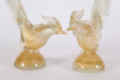 Pair of Seguso Murano Roosters