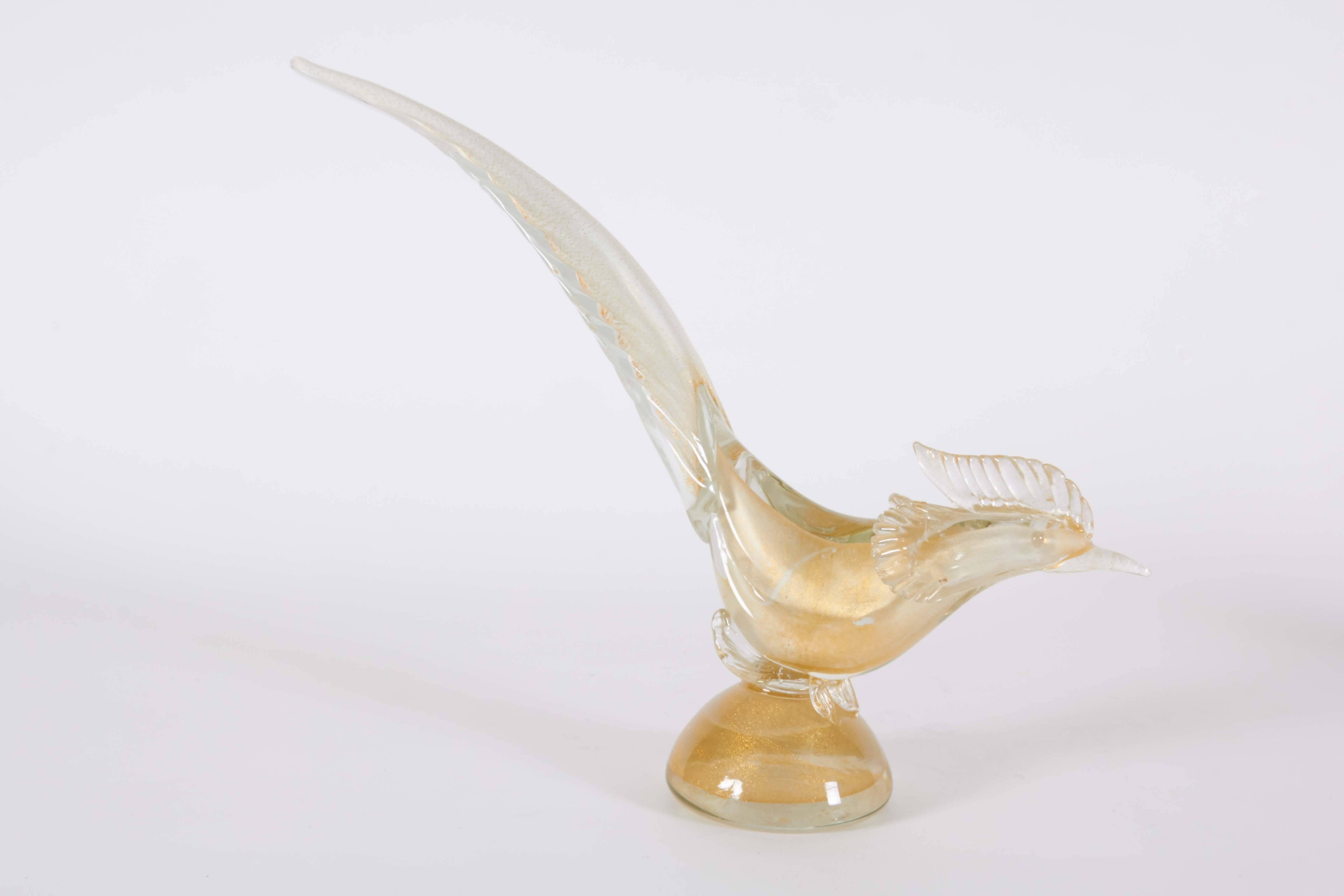 Mid-20th Century Pair of Seguso Murano Roosters For Sale