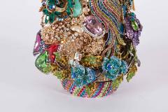 Christmas Tree Mantle or Table Decoration from Colorful Vintage Jewelry