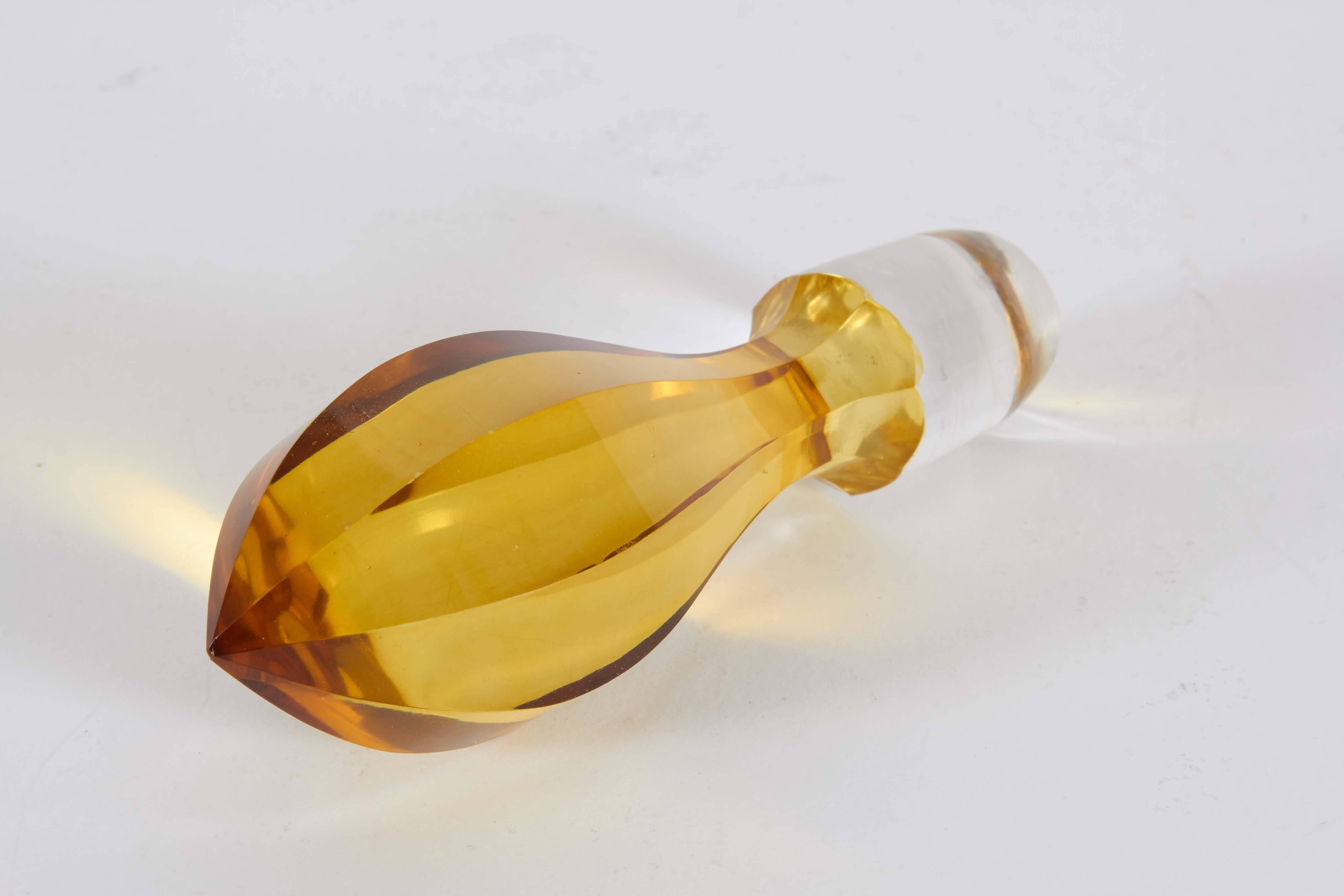 Yellow Decanter with Stopper For Sale 1