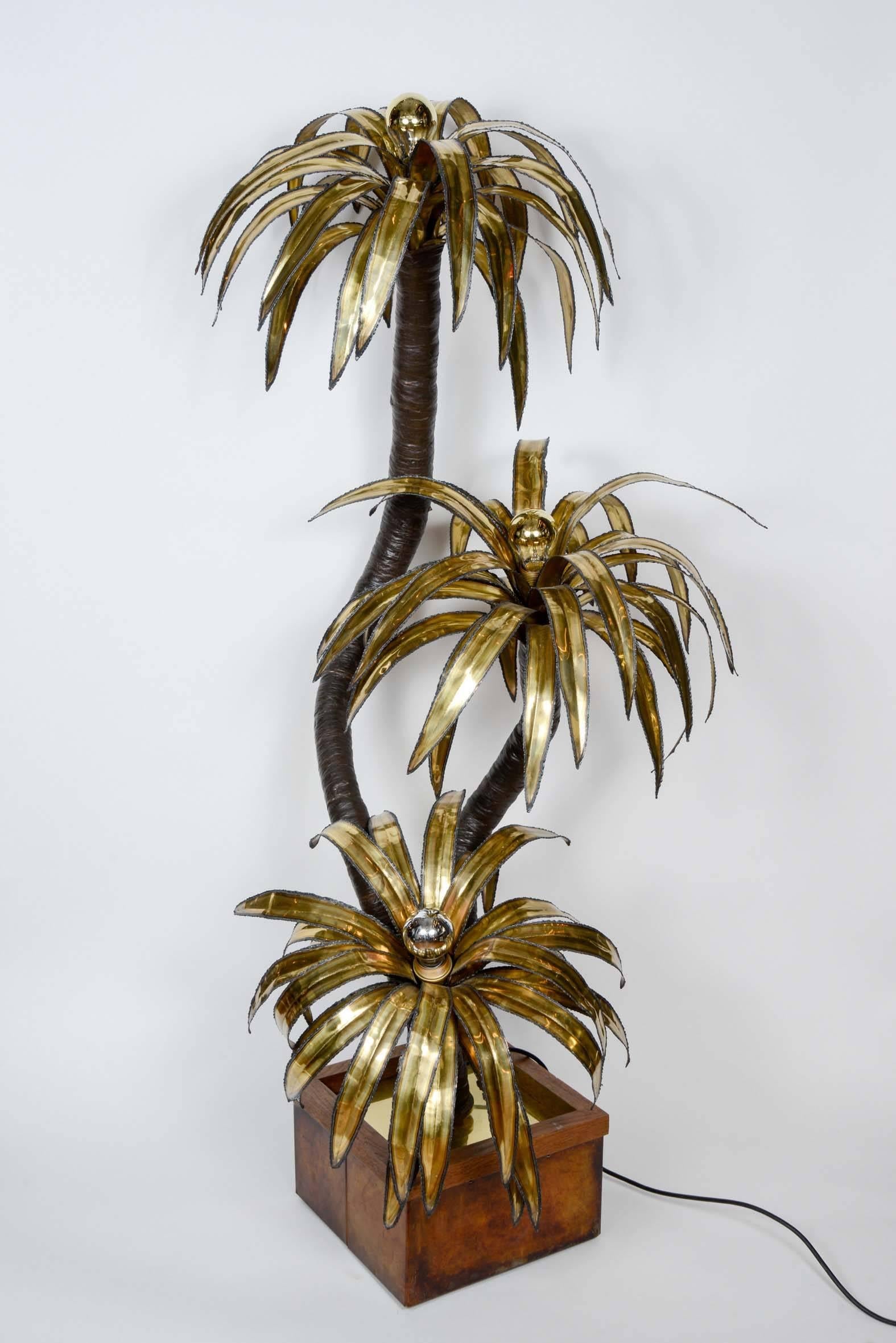Palm Tree Floor Lamp by Maison Jansen In Excellent Condition In Saint-Ouen, IDF