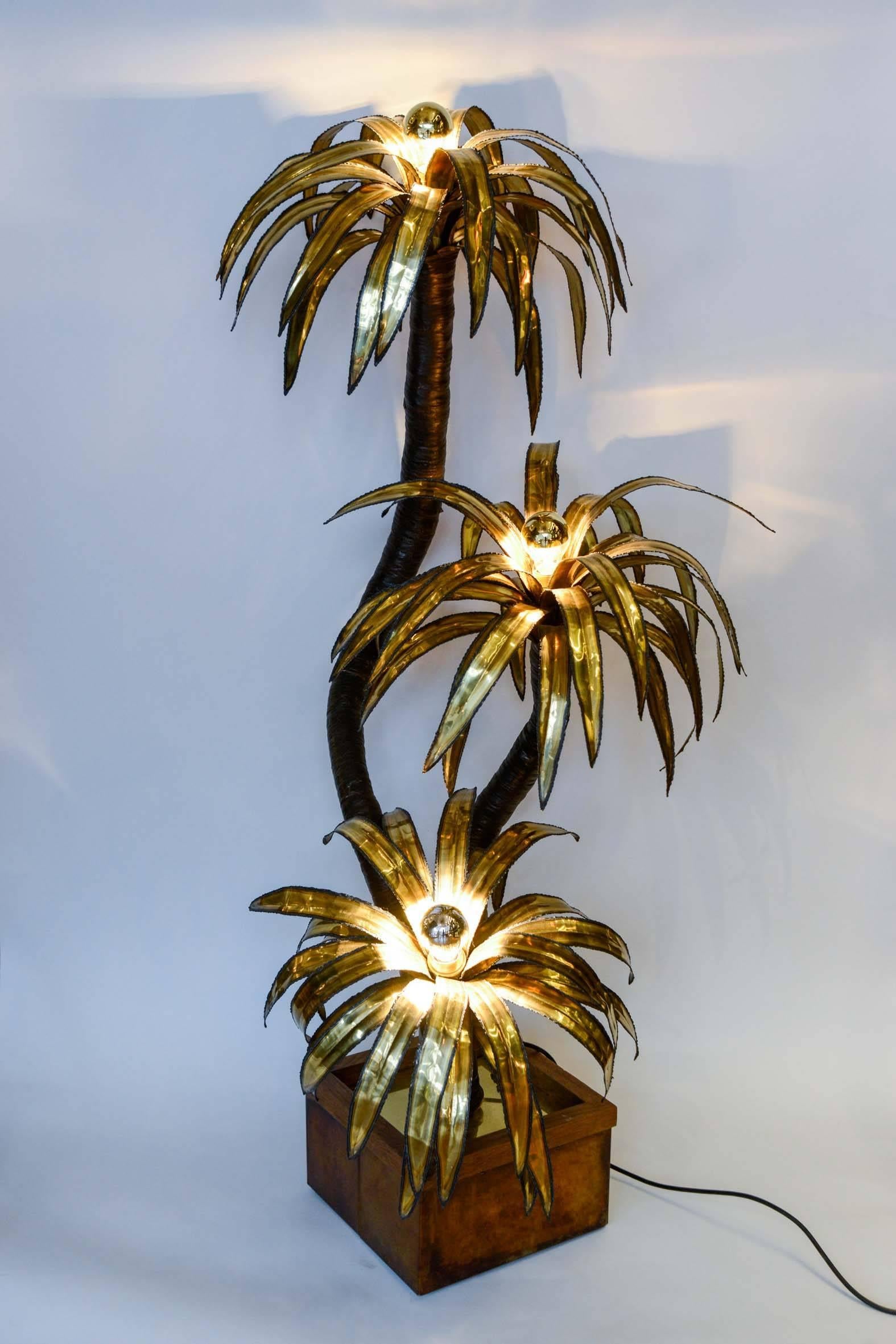Late 20th Century Palm Tree Floor Lamp by Maison Jansen