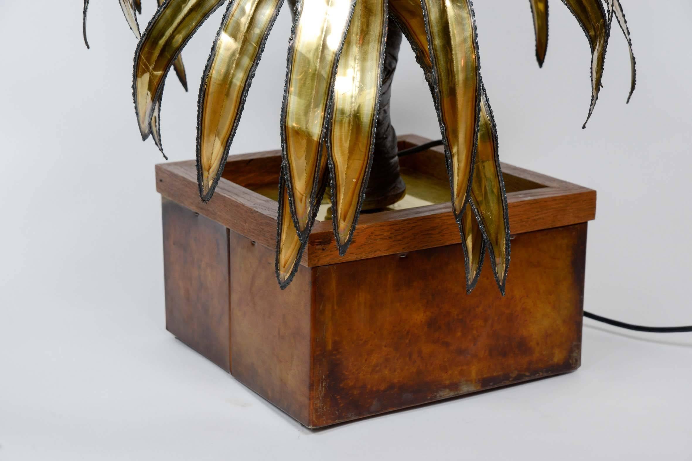 Brass Palm Tree Floor Lamp by Maison Jansen