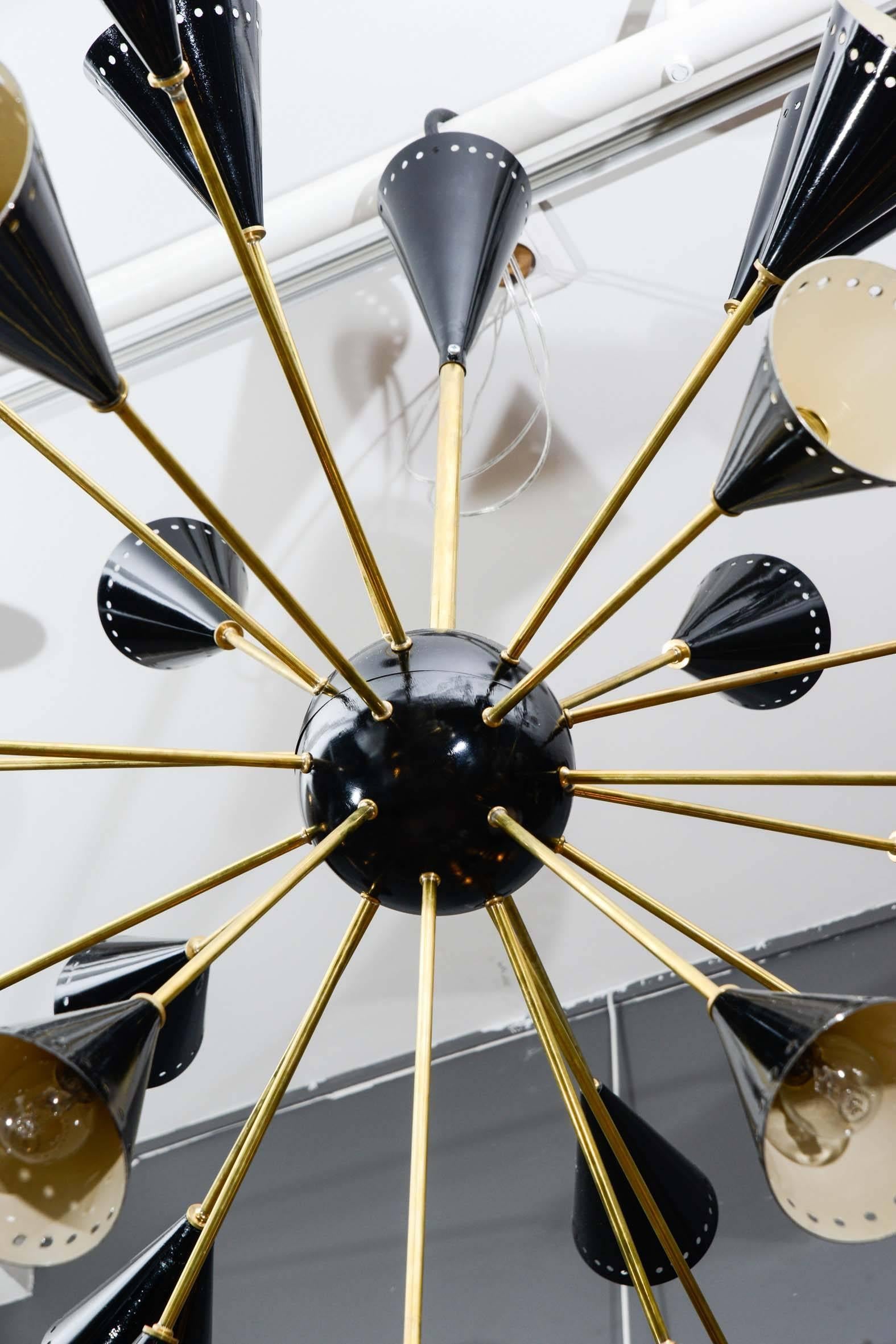 Metal Oval Shaped Black Sconce Sputnik Chandelier﻿