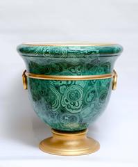 Gardener in Earthenware Malachite like Signed "Christian Dior"