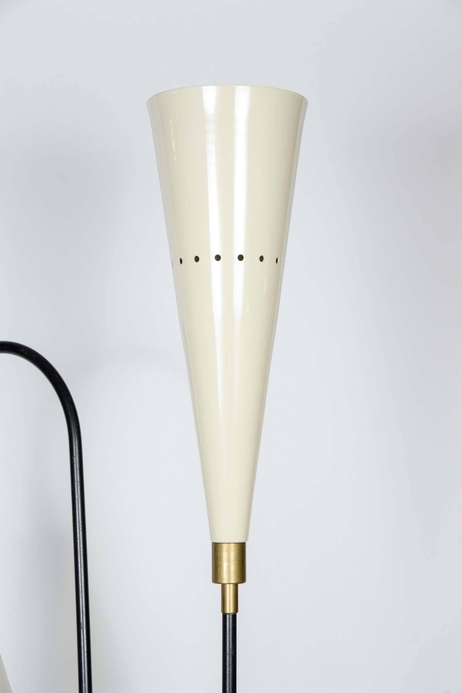 Rare Two Arms Floor Lamp attributed to Stilnovo, circa 1960s In Good Condition In Saint-Ouen, IDF