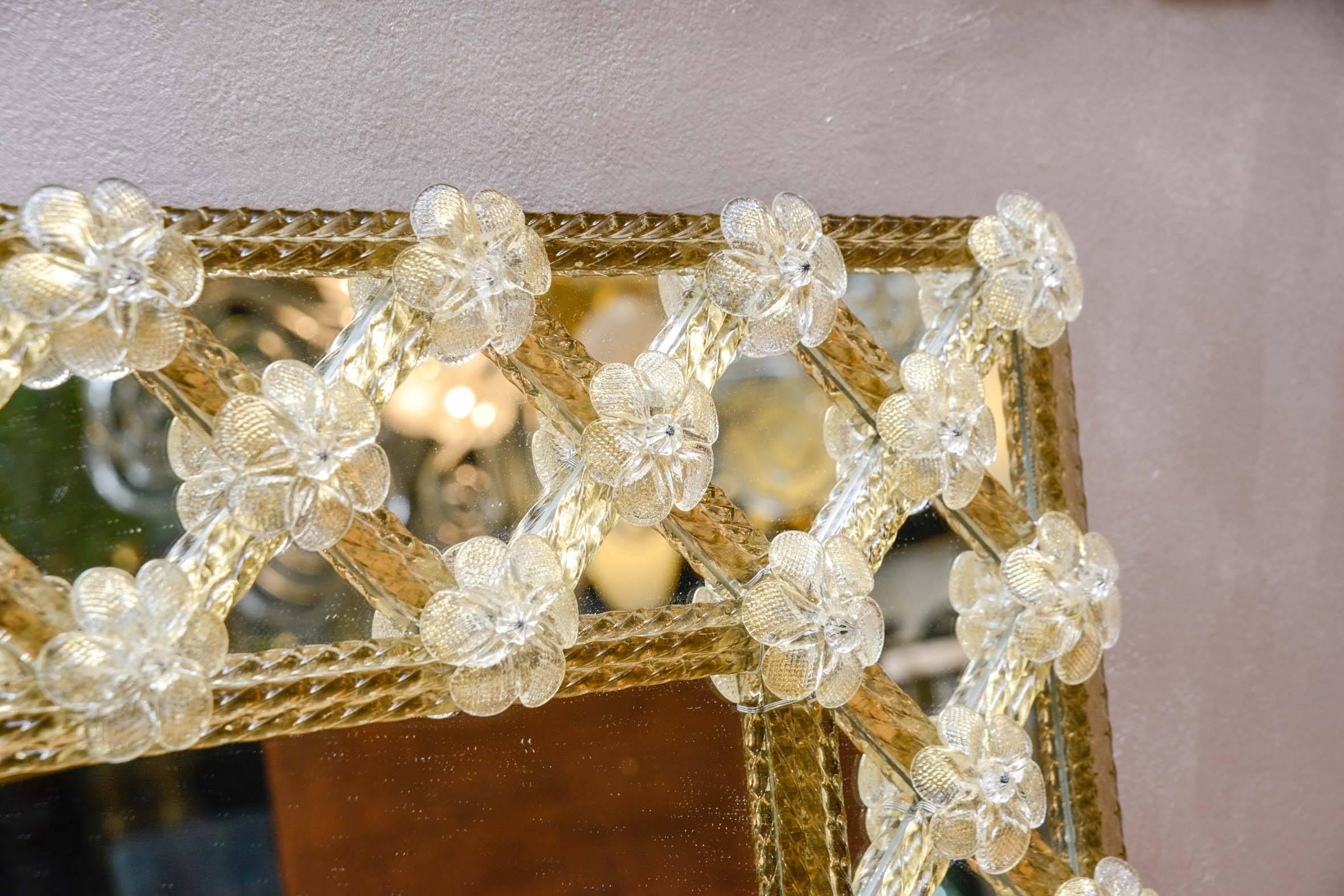 Late 20th Century Mirror Surrounding with Murano Glass