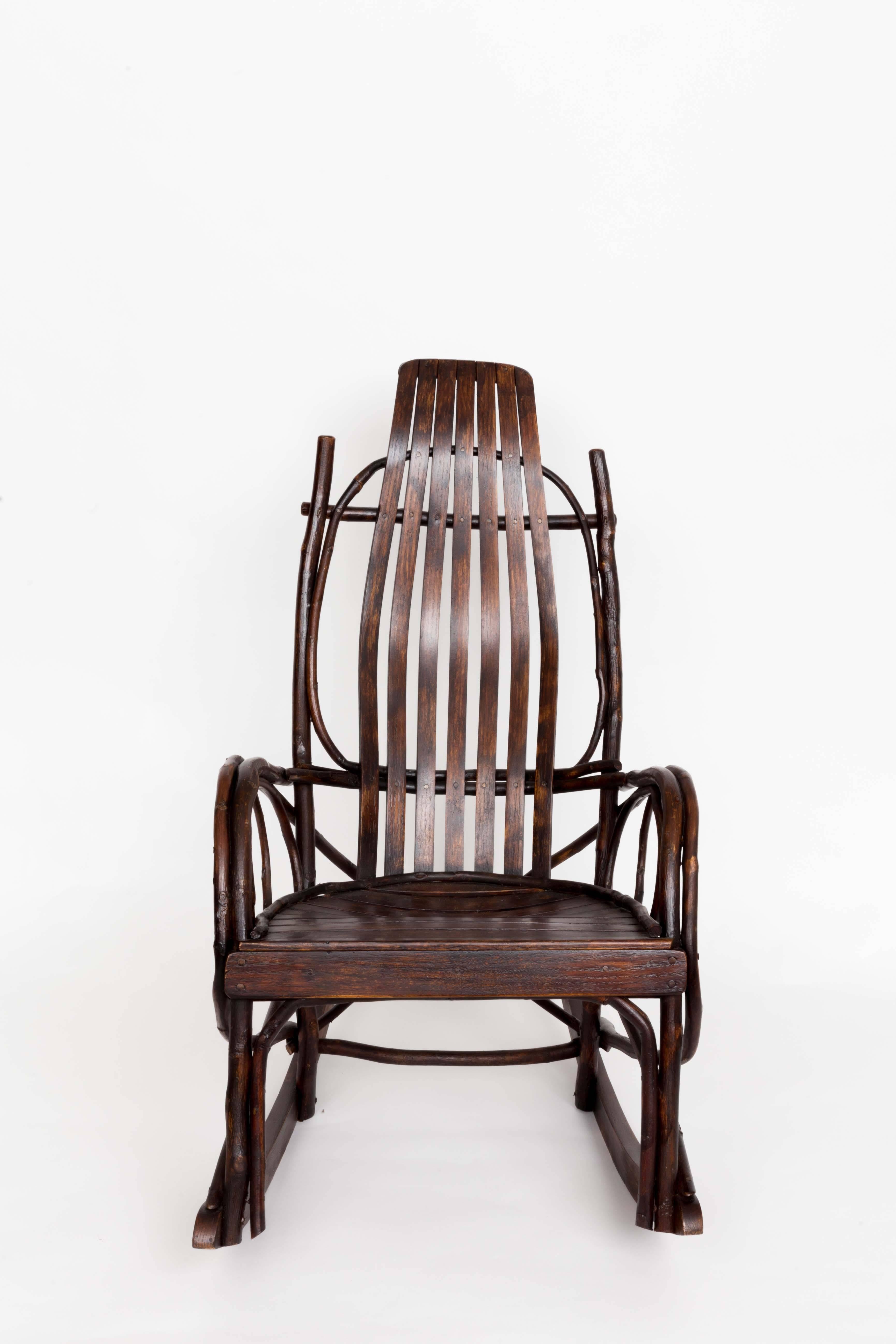 American Early 20th-Century Adirondack Childs Rocker For Sale
