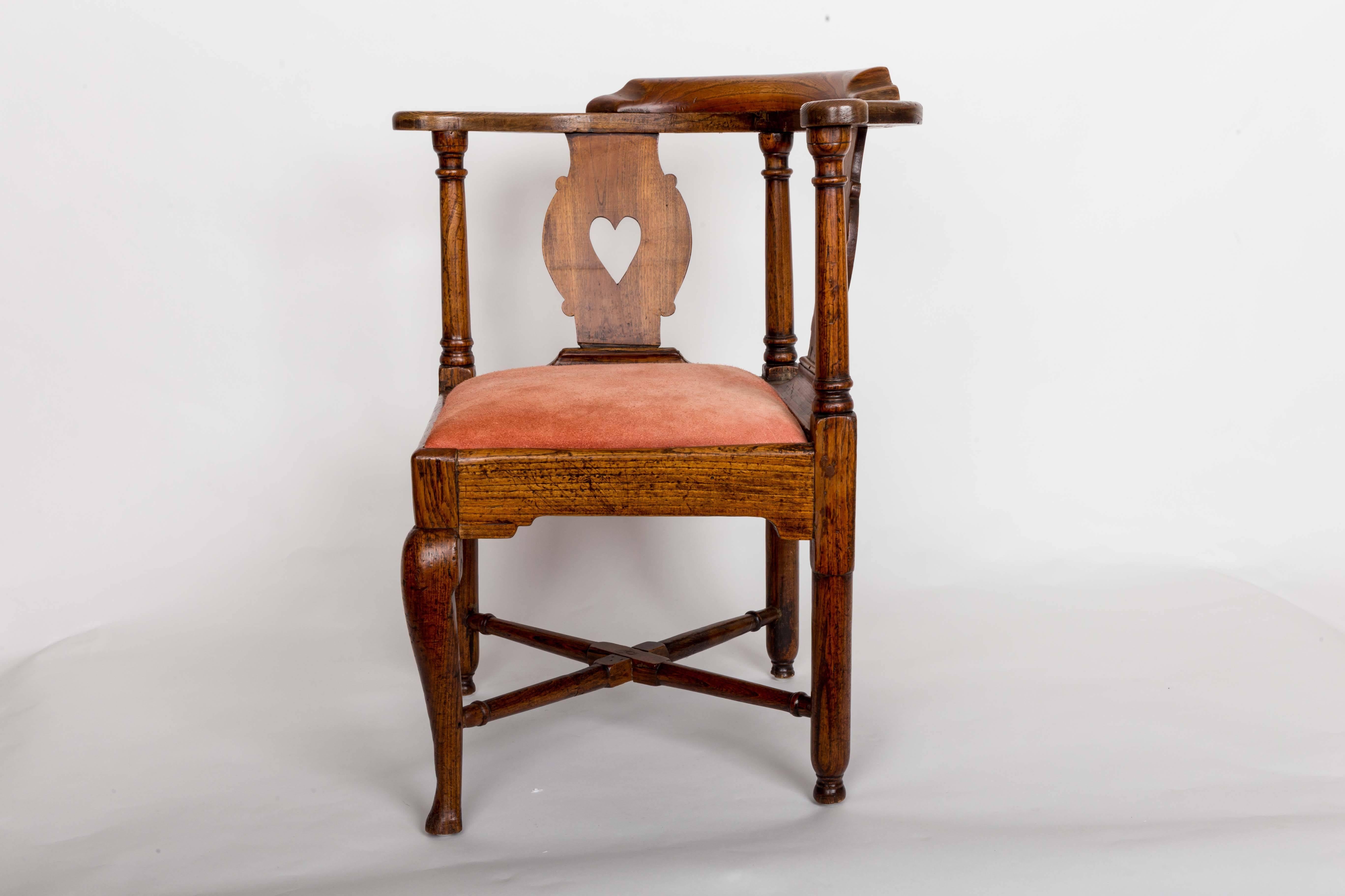 18th century English oak corner chair.