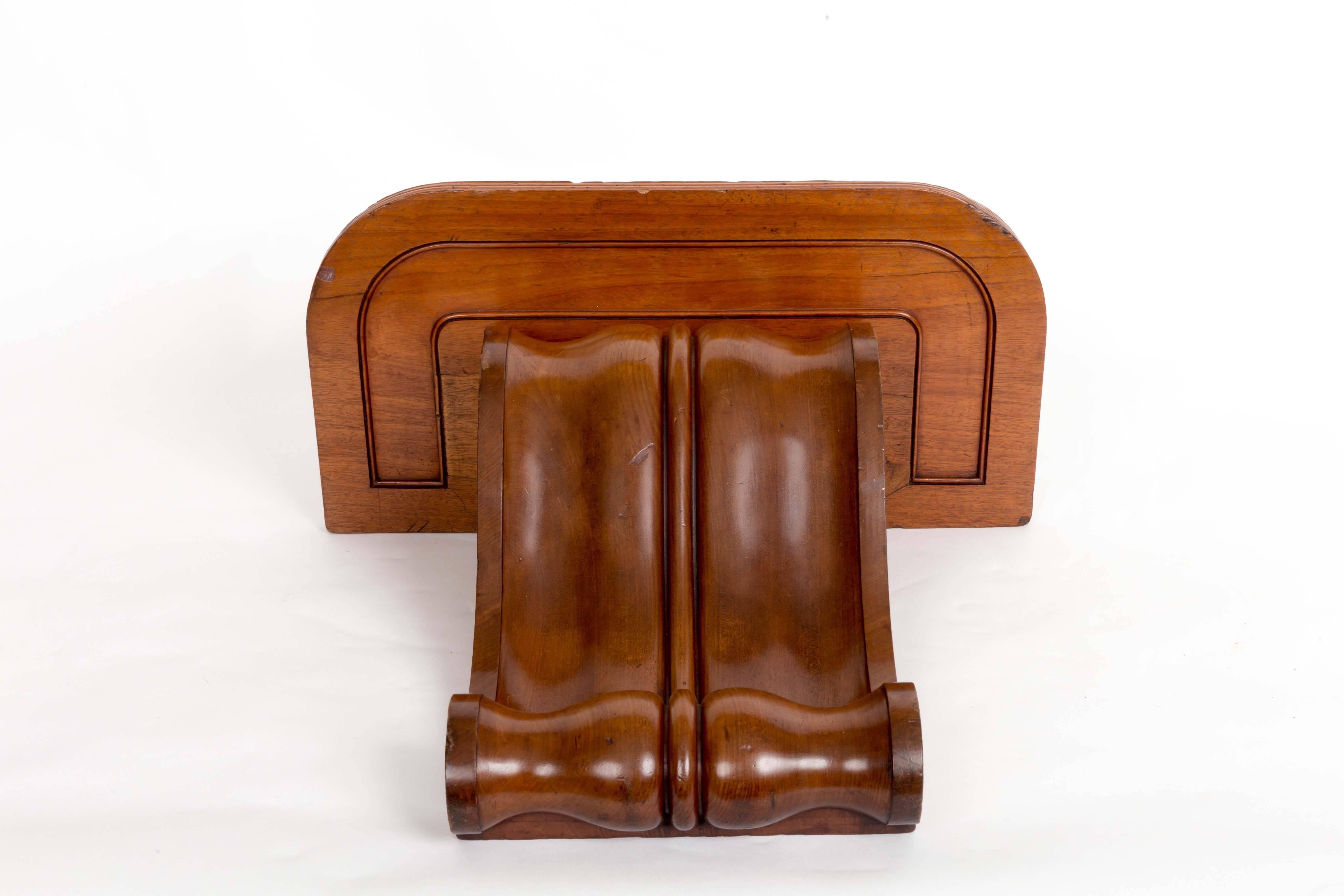 19th century English oversized hand-carved mahogany corbel or bracket shelf.