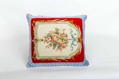 19th Century French Aubusson Custom 'Diamond & Baratta' Pillows