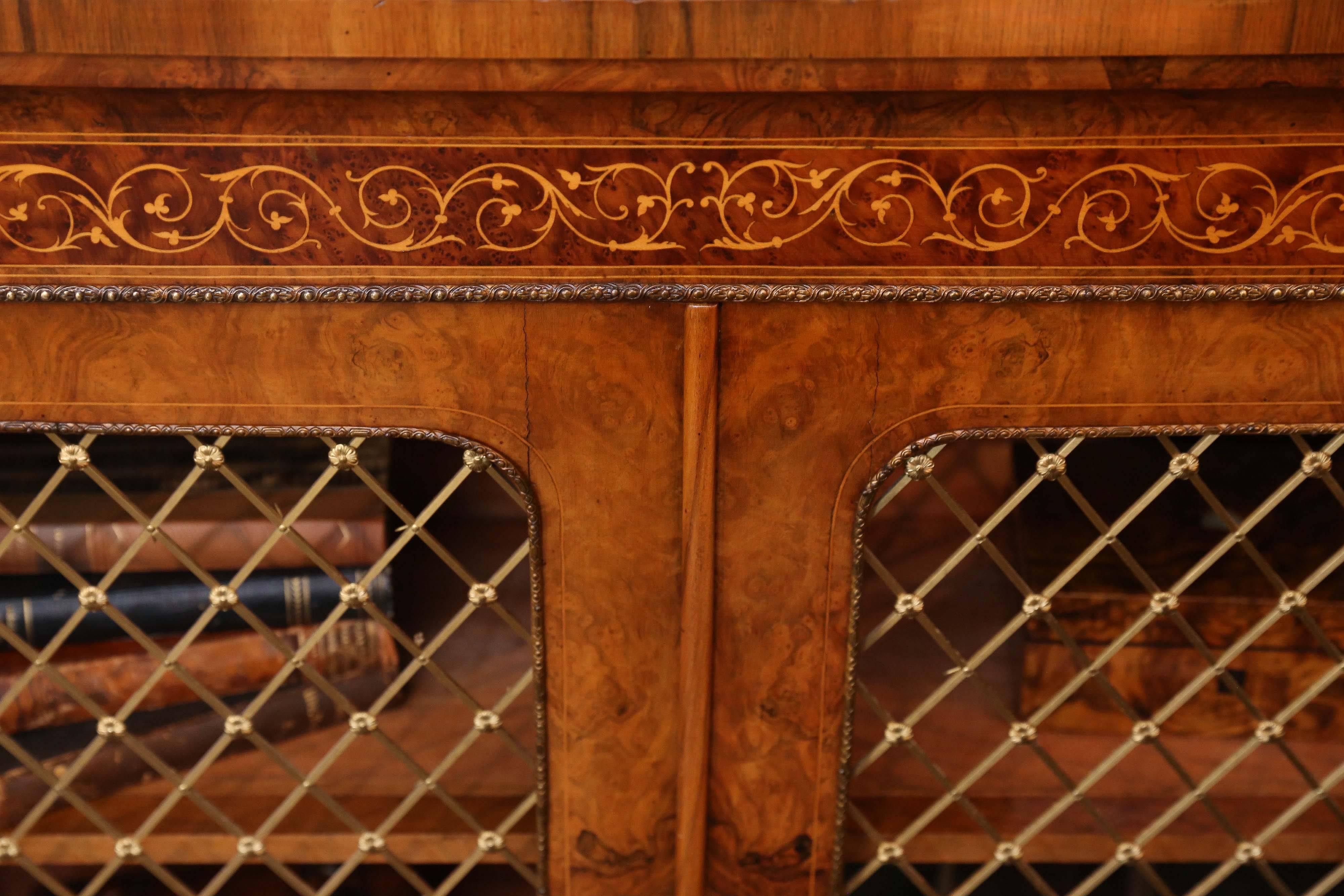 Wood Pair of 19th Century, French, Cabinets with Marquetry
