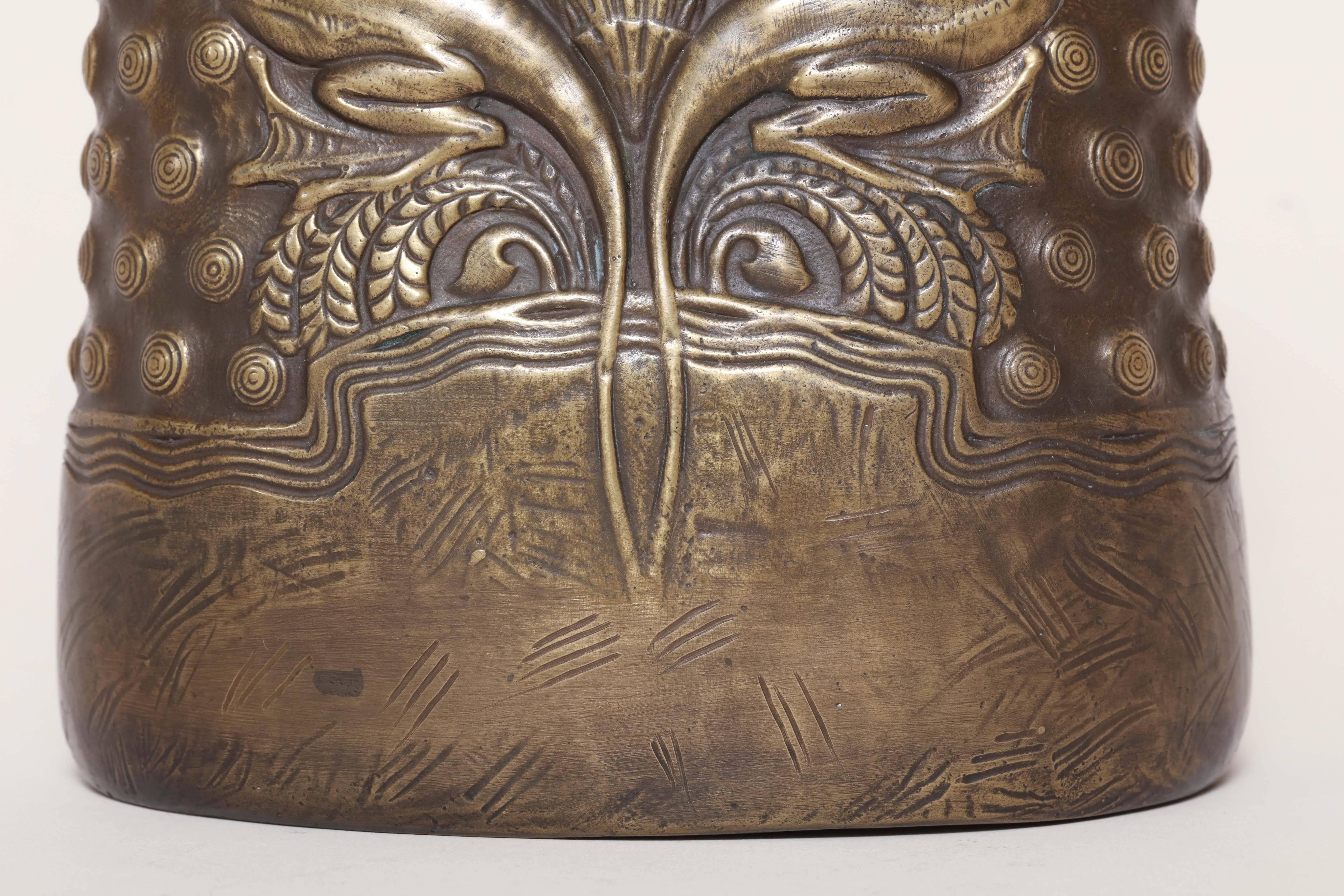 Austrian Gustave Gurschner Patinated Bronze Vase